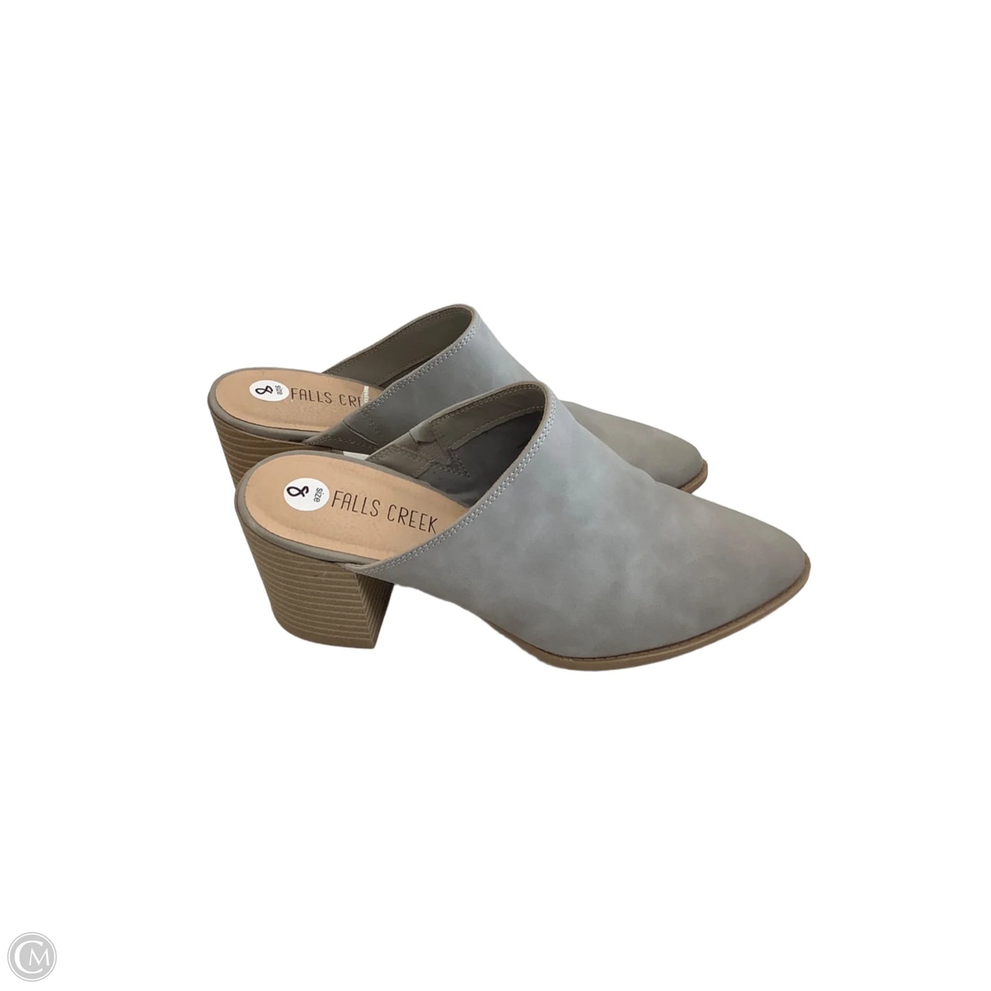 Shoes Heels Block By Falls Creek In Grey, Size: 8