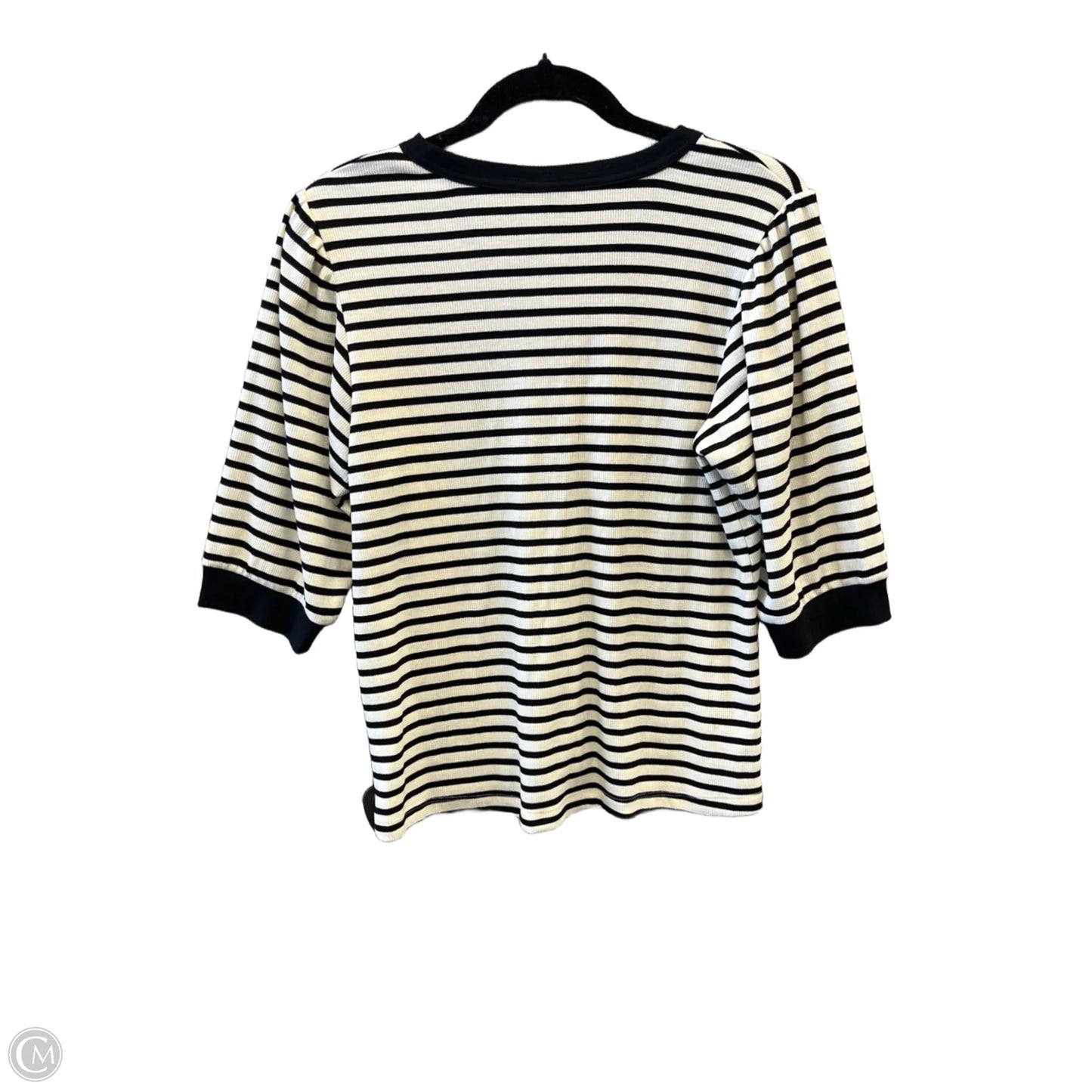 Top Short Sleeve By Grace Karin In Black & White, Size: M