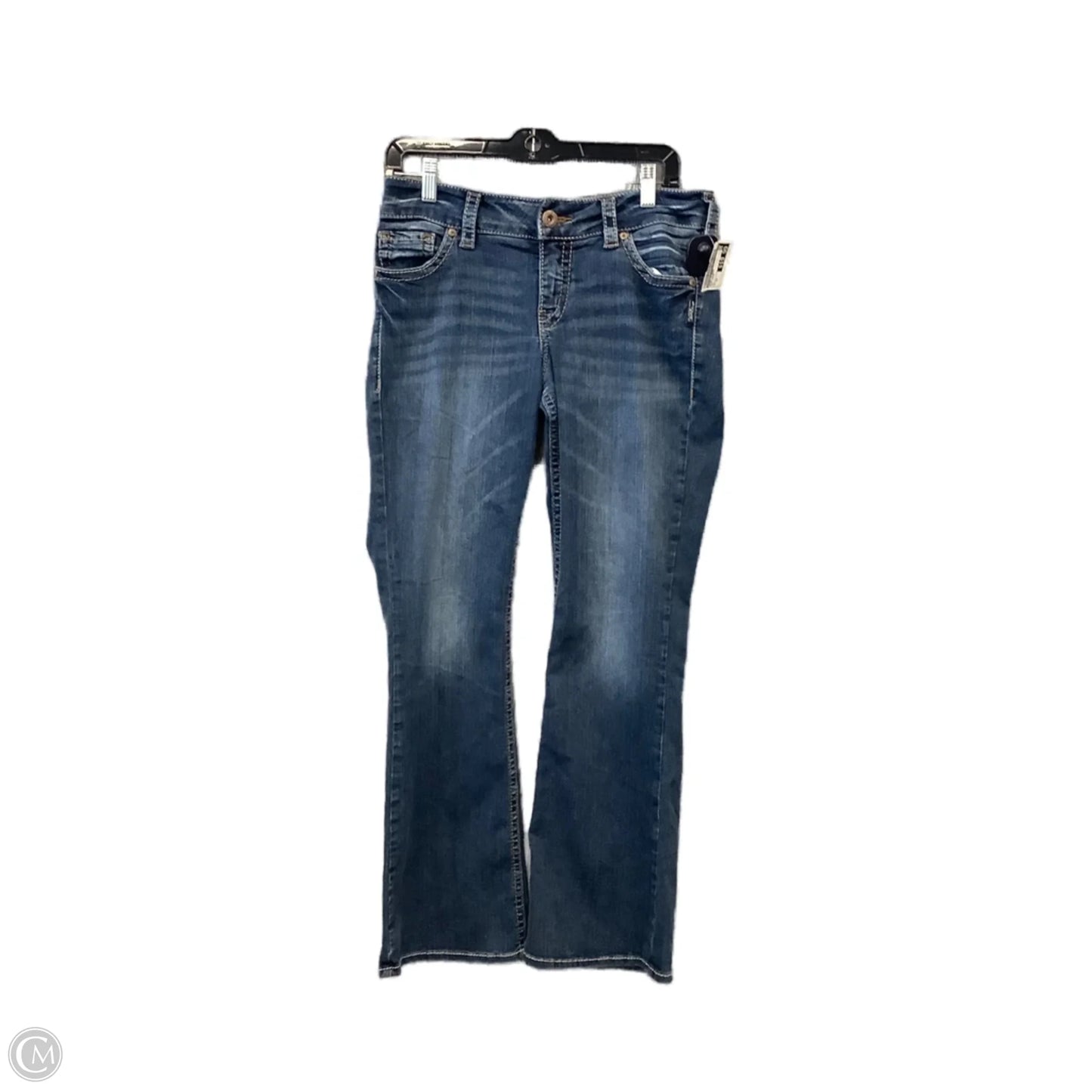 Jeans Flared By Silver In Blue Denim, Size: 12