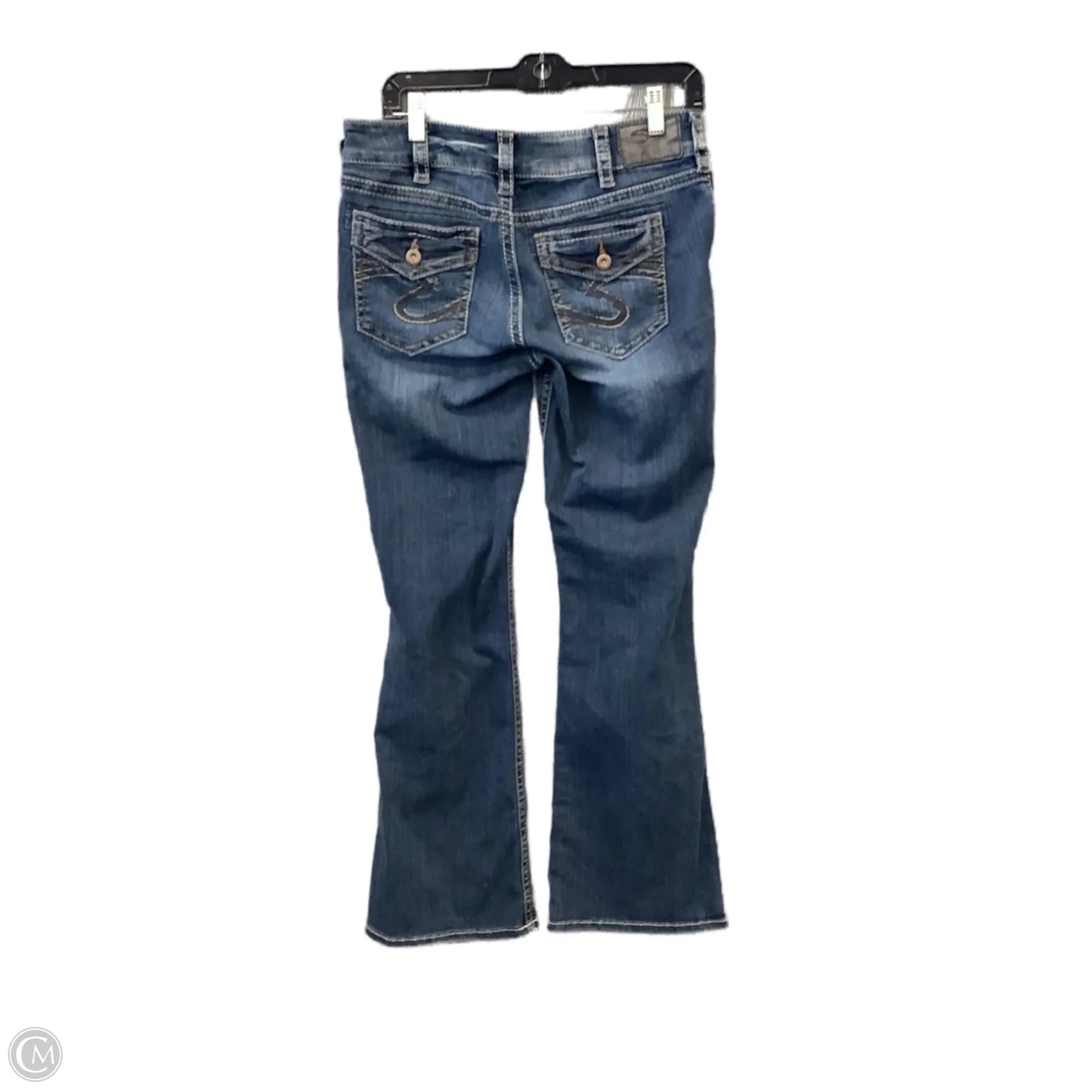 Jeans Flared By Silver In Blue Denim, Size: 12