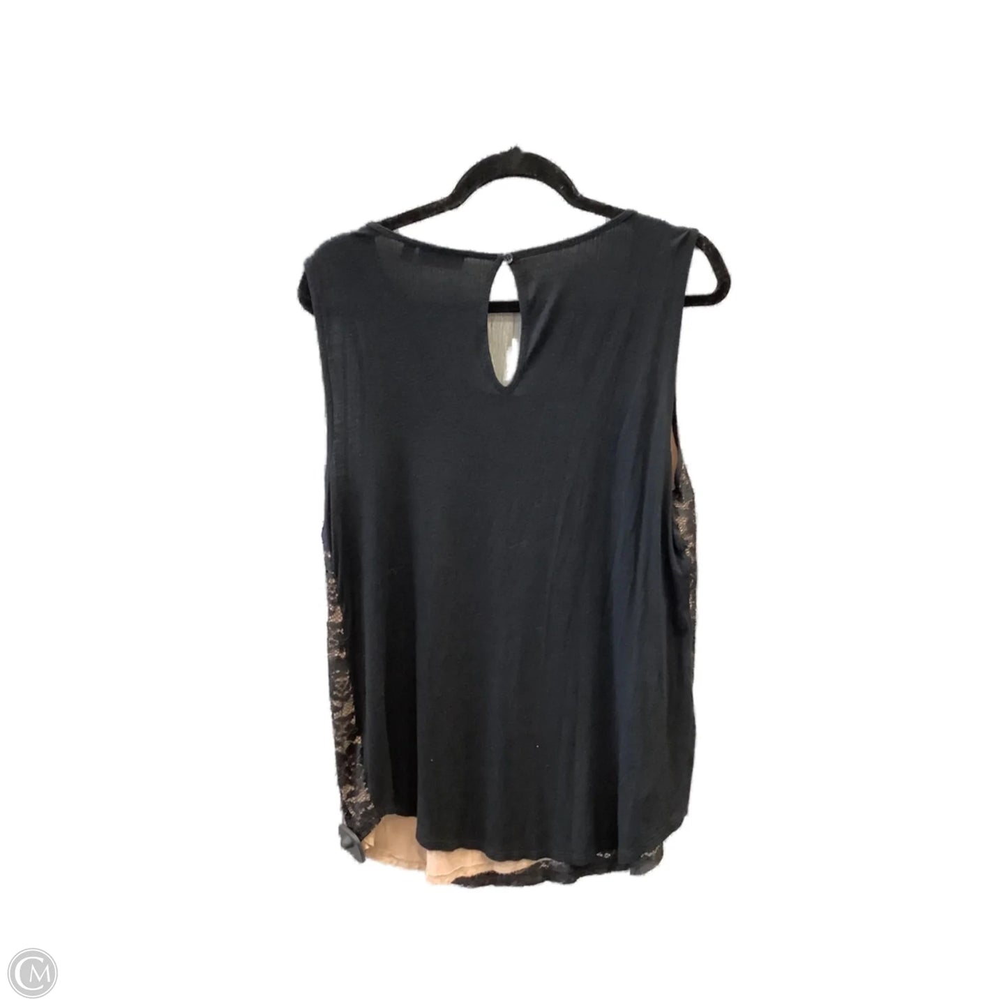 Top Sleeveless By Apt 9 In Black, Size: Xxl