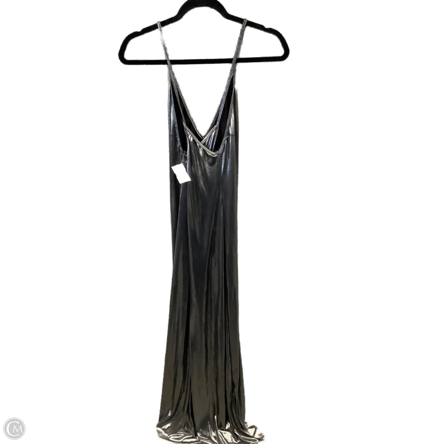 Dress Casual Maxi By American Apparel In Silver, Size: S