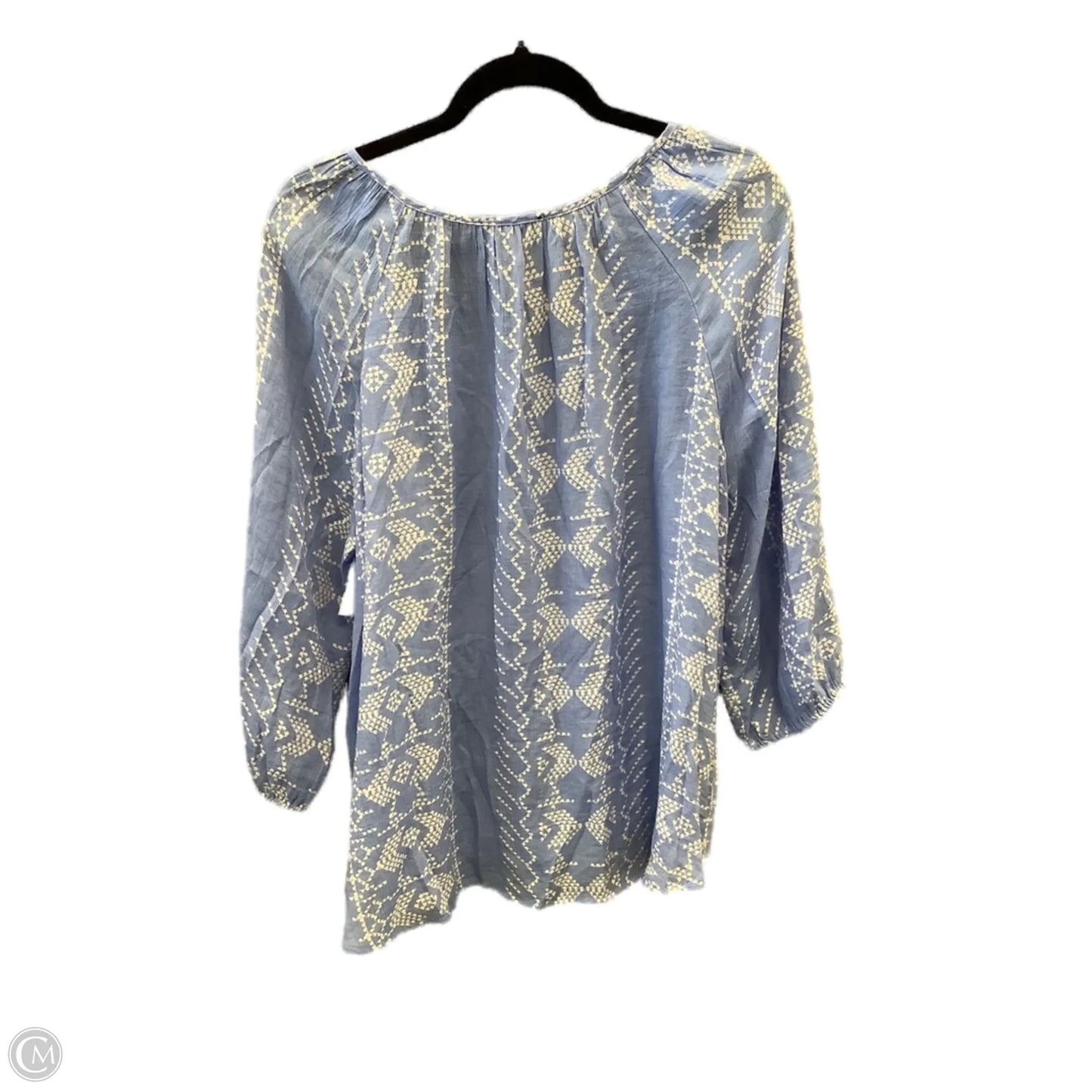 Top 3/4 Sleeve By Fred David In Blue, Size: Xl