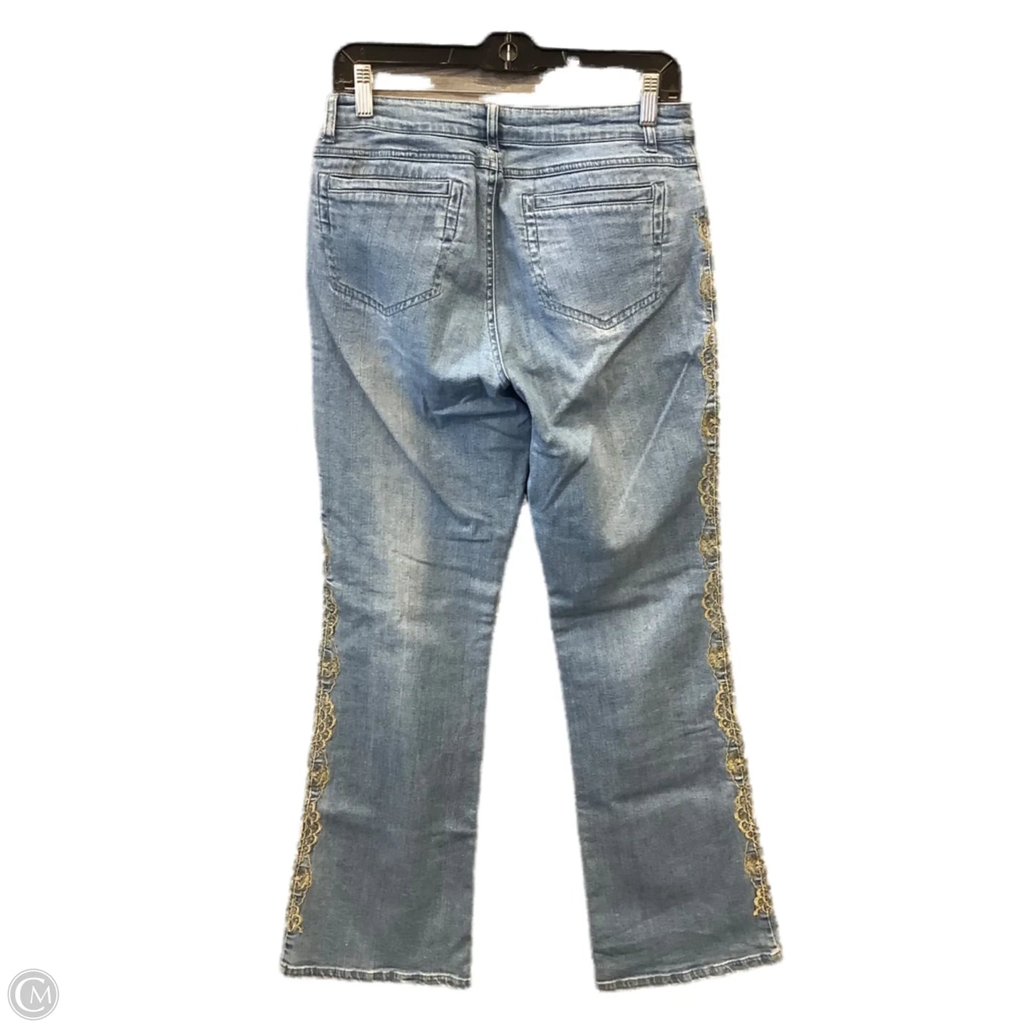 Jeans Flared By Cache In Blue Denim, Size: 8