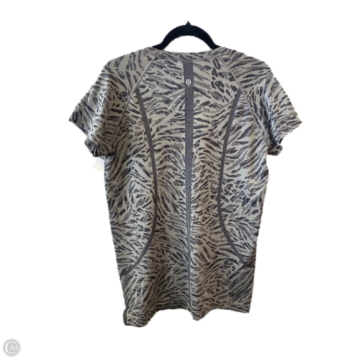 Athletic Top Short Sleeve By Lululemon In Grey, Size: L