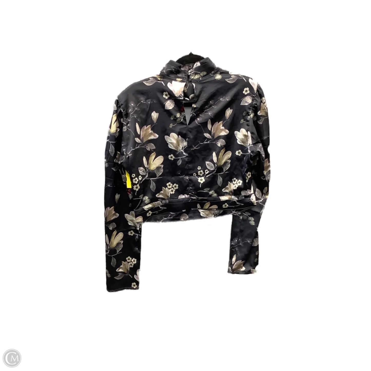 Blouse Long Sleeve By Guess In Black, Size: L