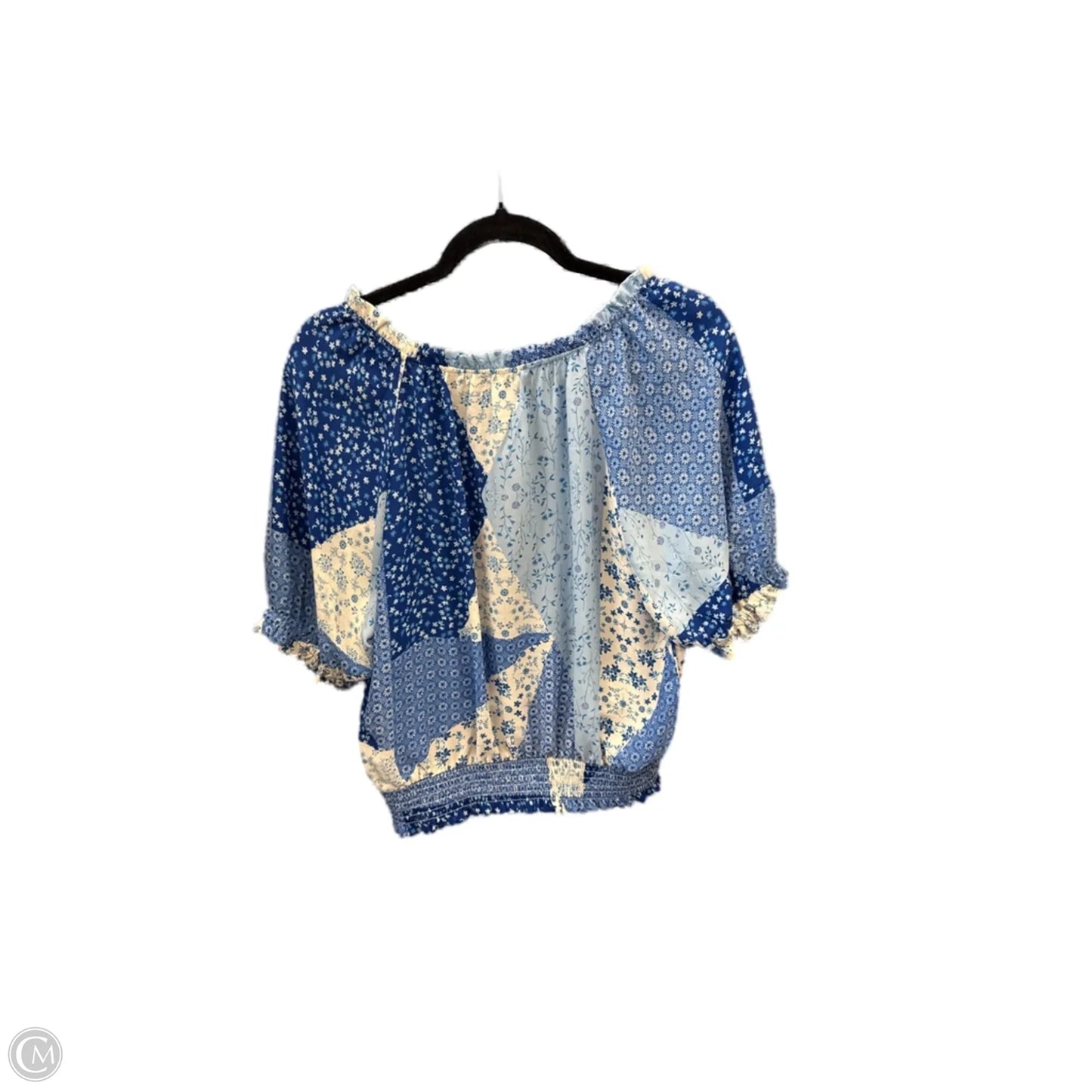 Blouse Short Sleeve By Rose And Olive In Blue, Size: L