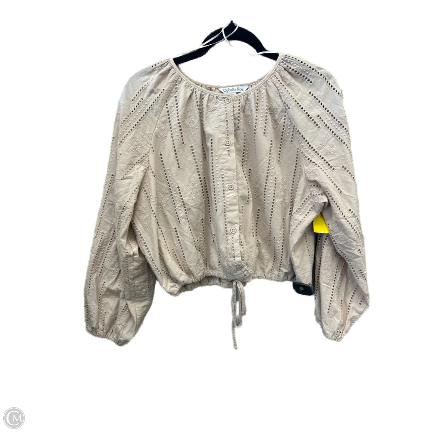 Top Long Sleeve By Ophelia Roe In Tan, Size: Xl