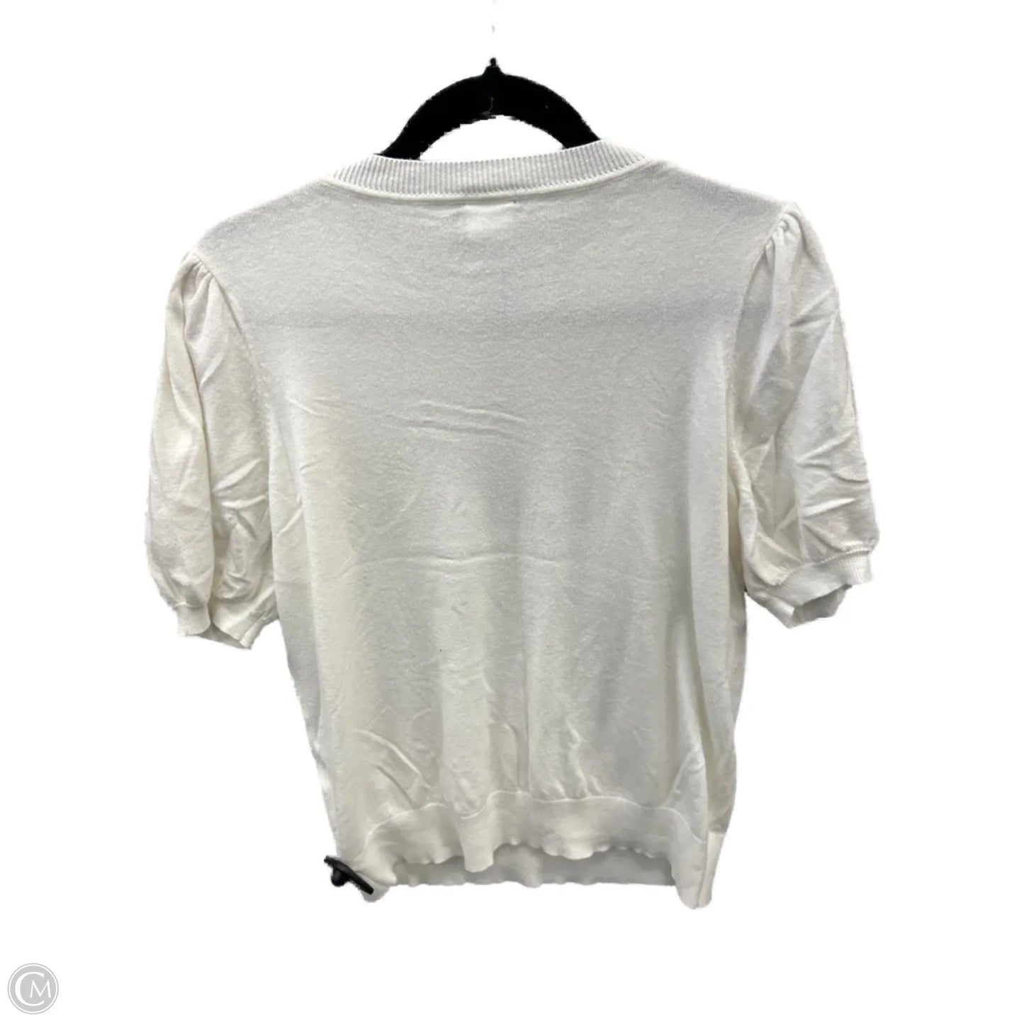 Sweater Short Sleeve By Clothes Mentor In White, Size: L