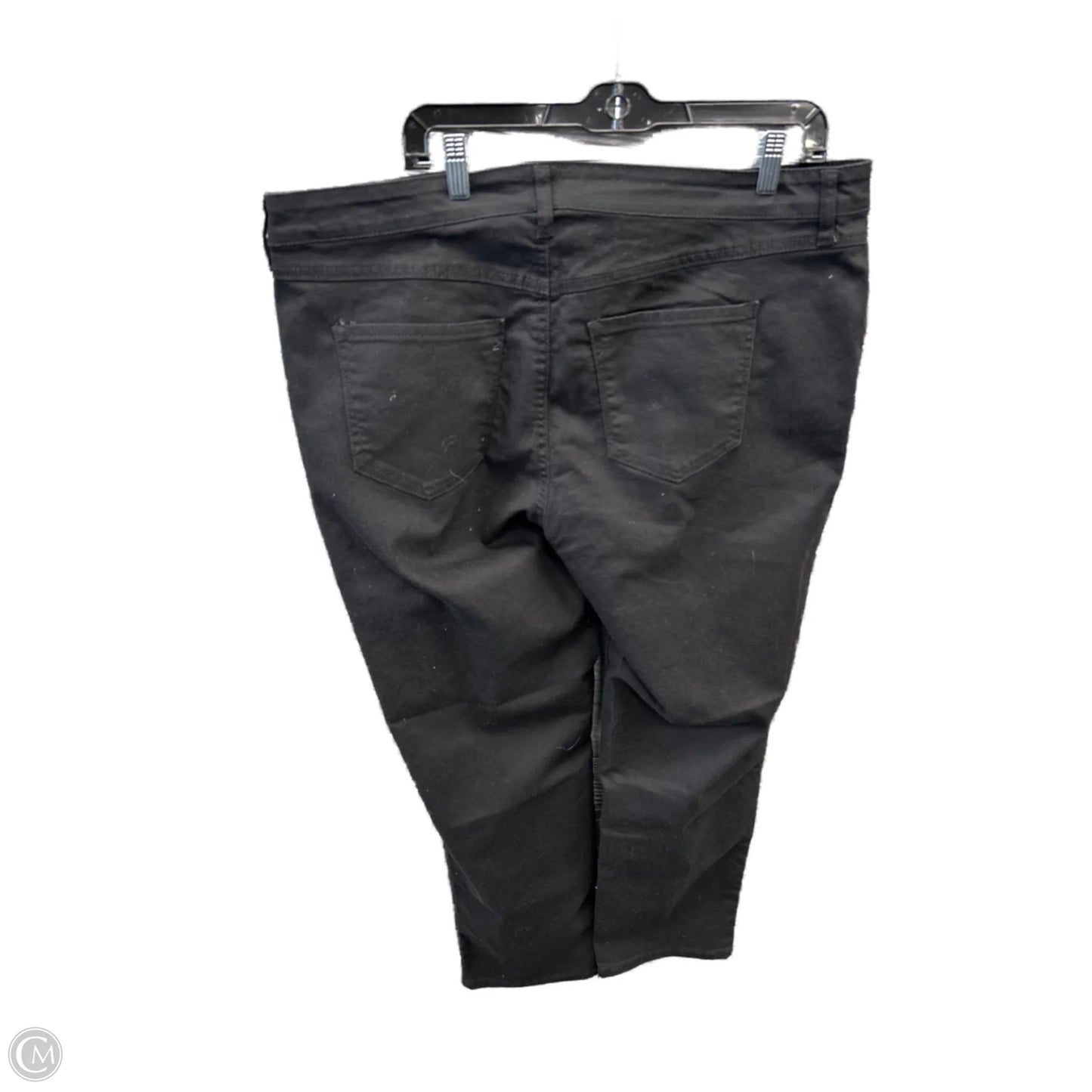 Jeans Straight By Terra & Sky In Black Denim, Size: 18