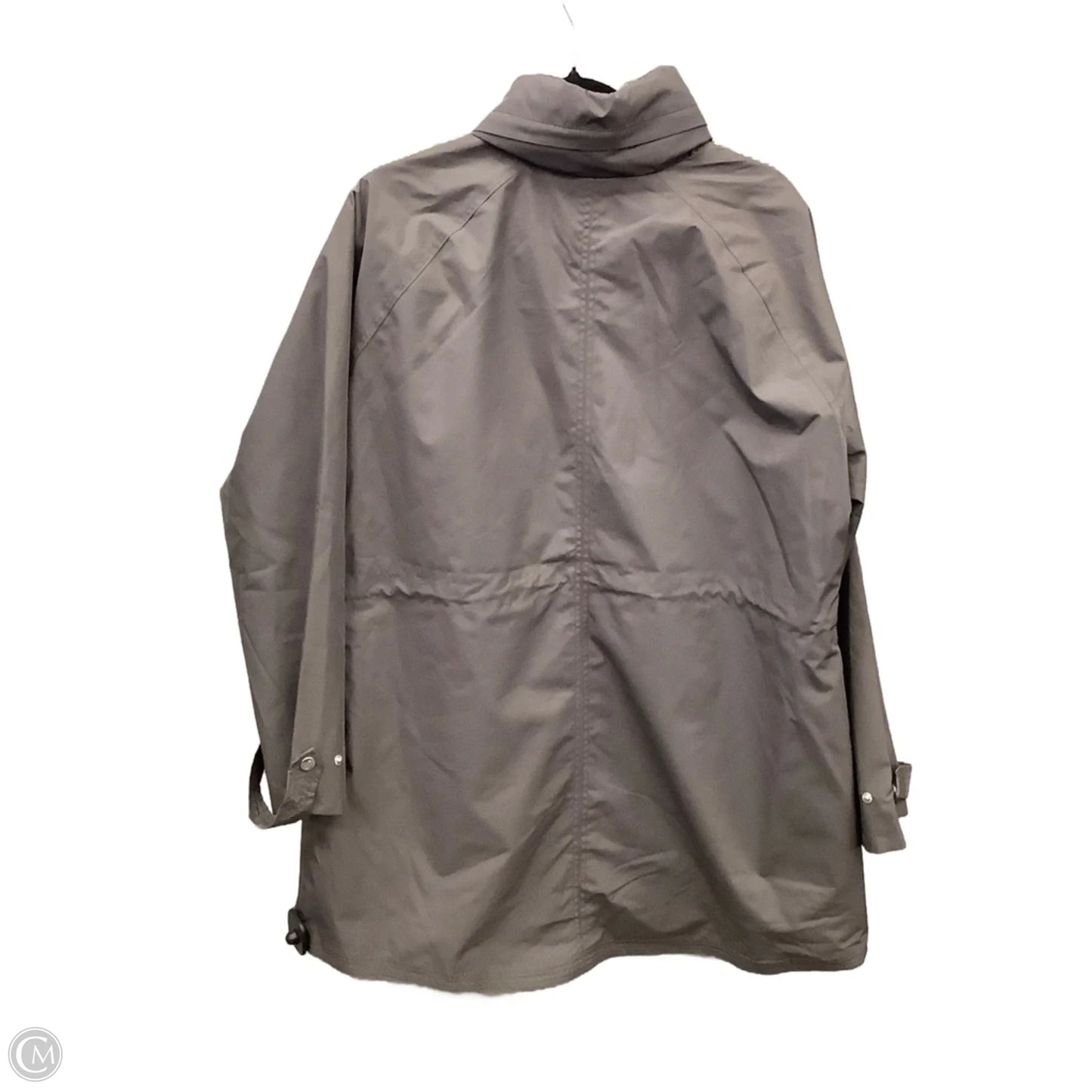 Coat Raincoat By Clothes Mentor In Grey, Size: Xxl