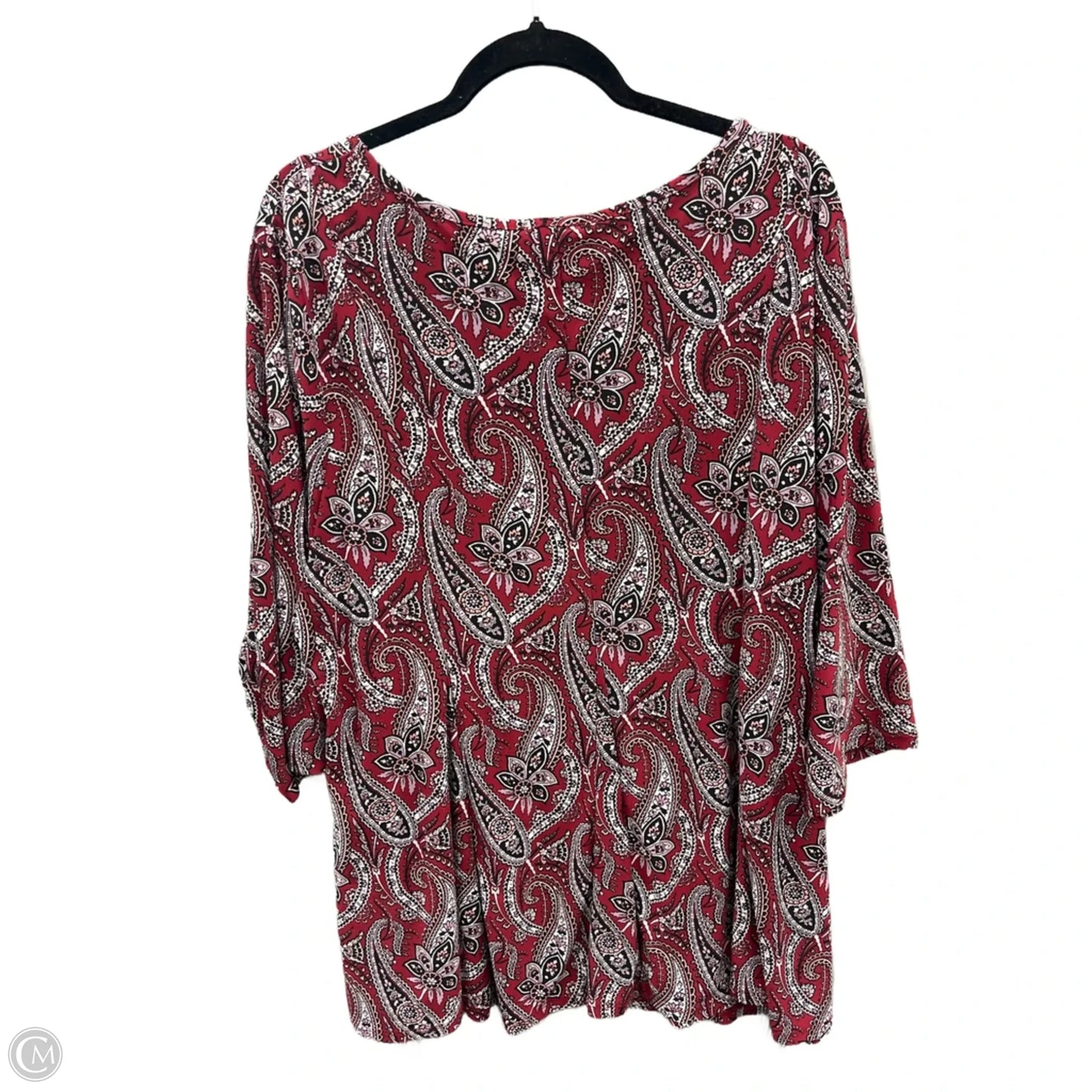 Top 3/4 Sleeve By Roz And Ali In Red, Size: 3x