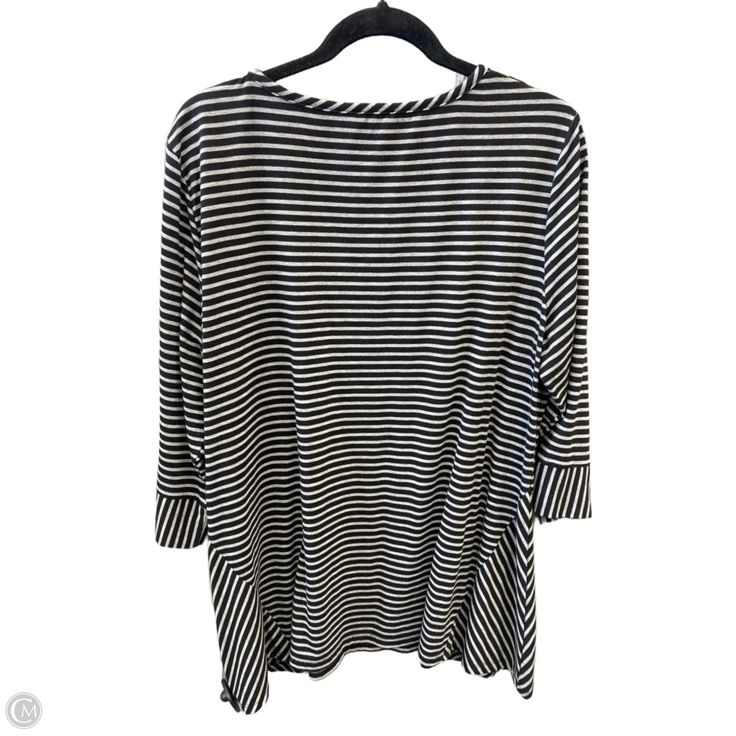 Top 3/4 Sleeve By Clothes Mentor In Black & Grey, Size: Xl
