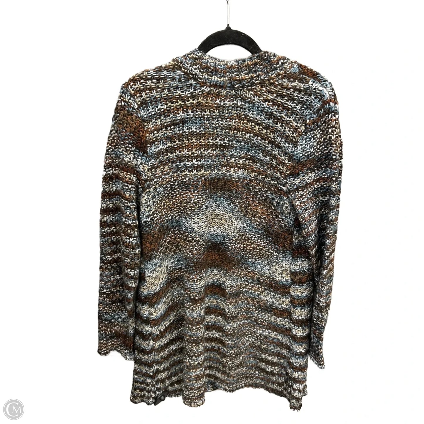 Sweater Cardigan By Christopher And Banks In Blue & Brown, Size: L