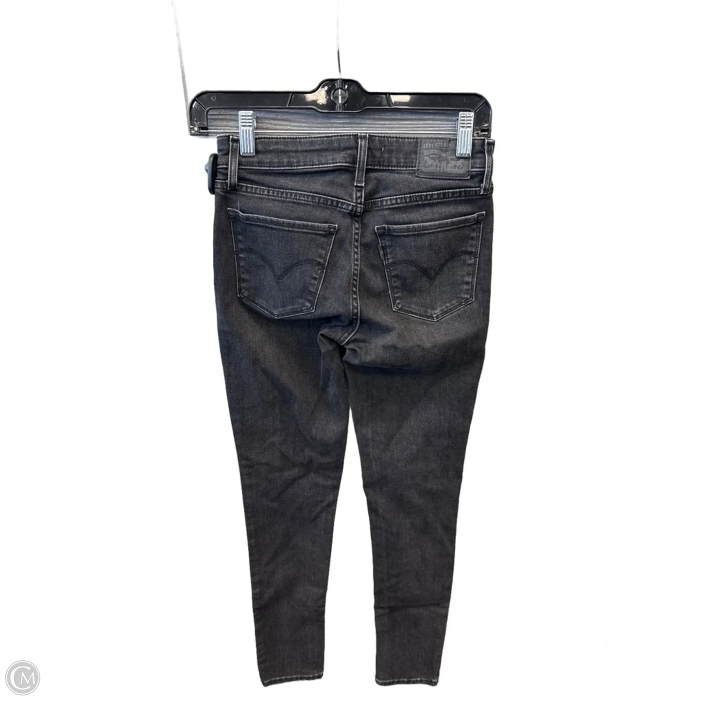 Jeans Skinny By Levis In Black Denim, Size: 0