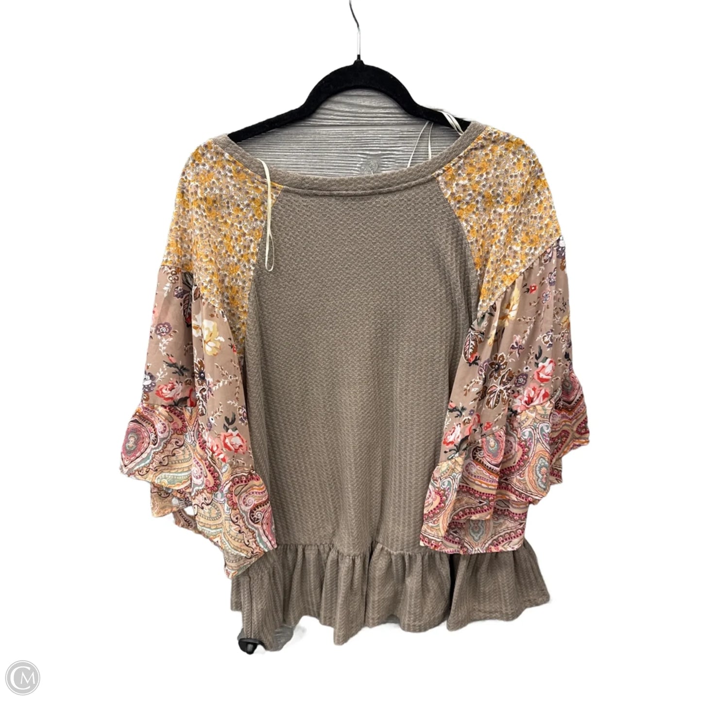 Top 3/4 Sleeve By Umgee In Brown, Size: Xl