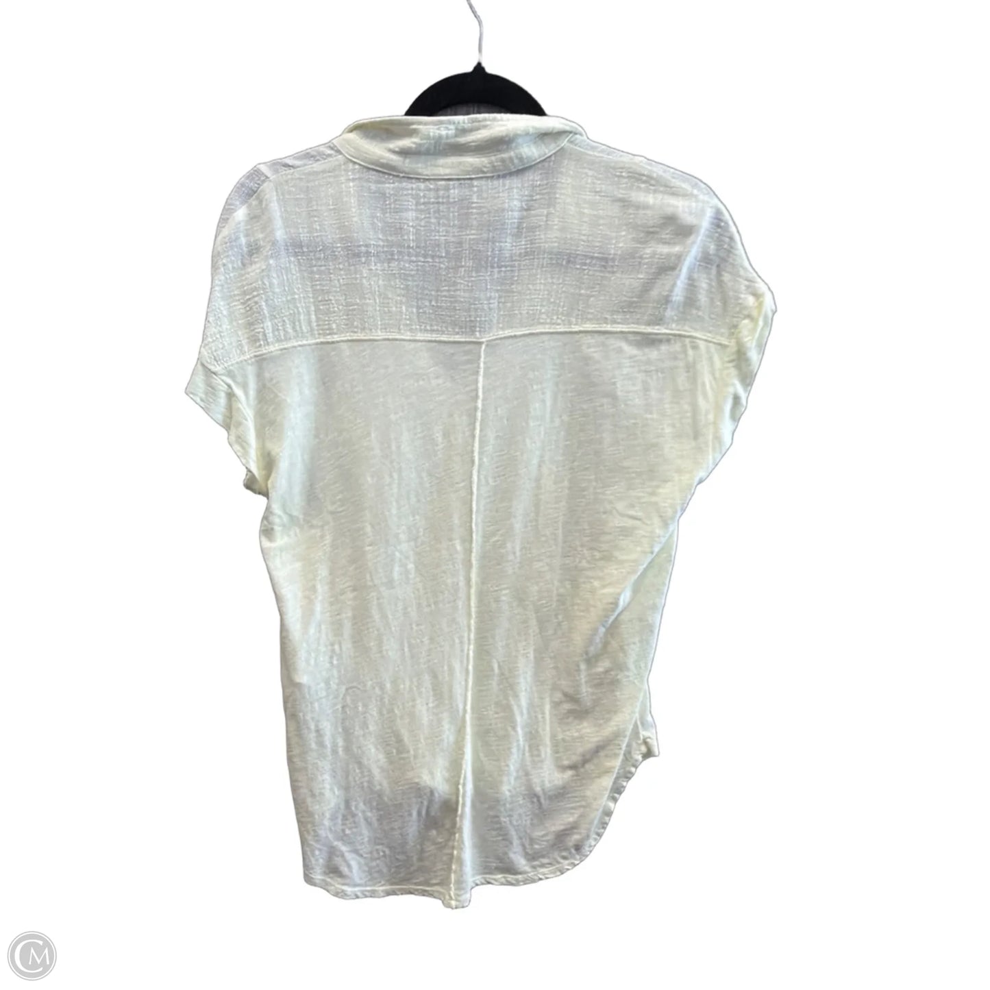 Top Short Sleeve By Lucky Brand In Yellow, Size: M
