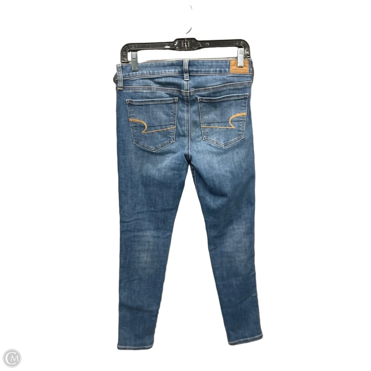 Jeans Skinny By American Eagle In Blue Denim, Size: 4