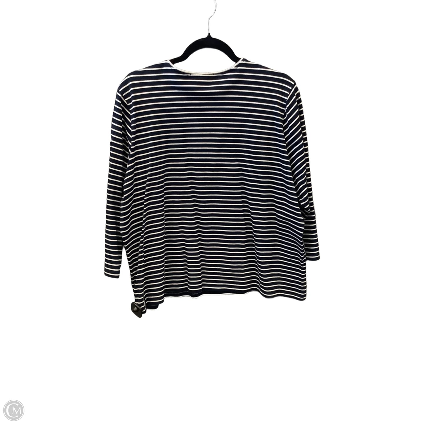 Top 3/4 Sleeve By Lauren By Ralph Lauren In Striped Pattern, Size: 2x