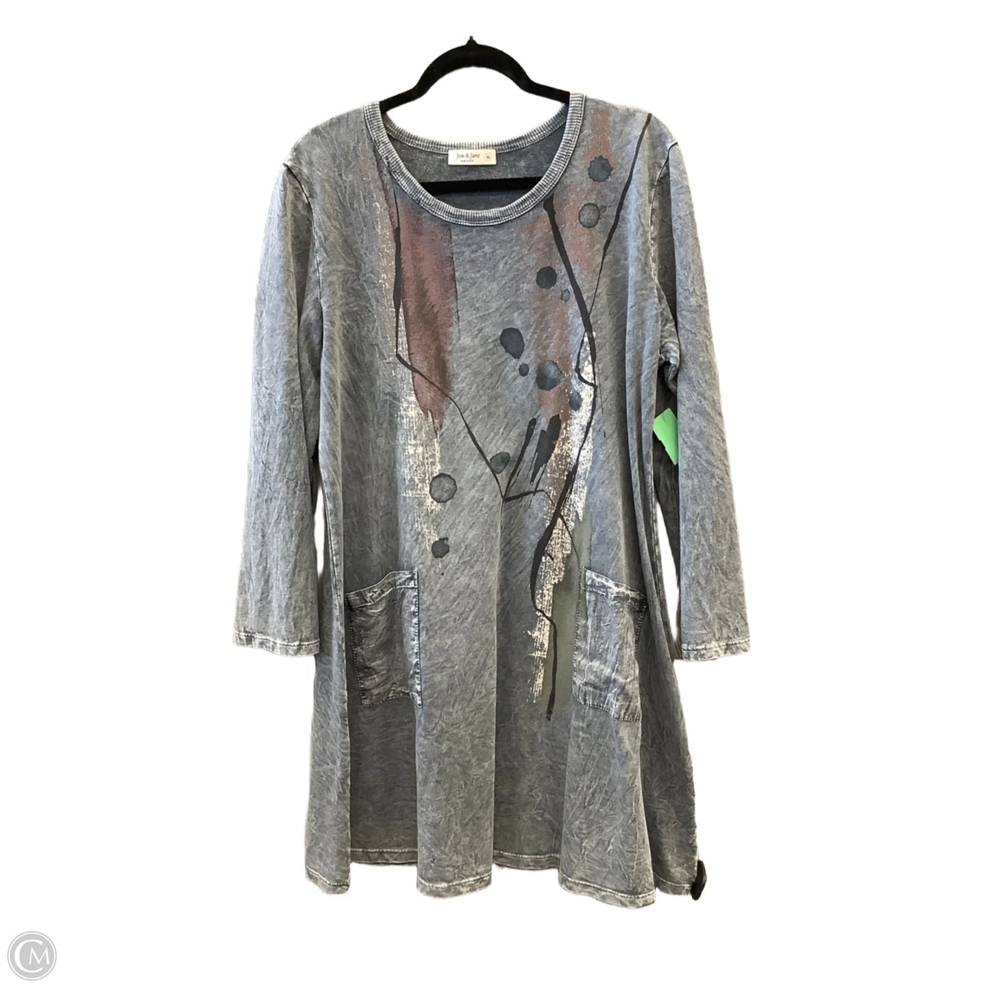 Dress Casual Midi By Jess And Jane In Grey, Size: Xl