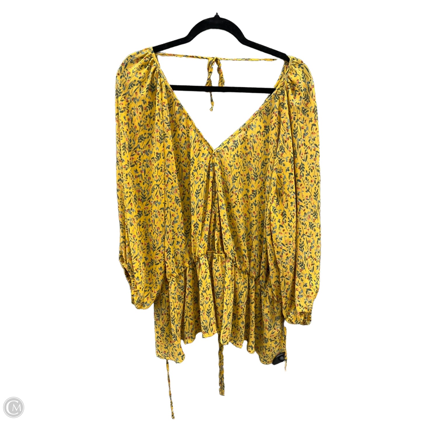Top Long Sleeve By Ophelia Roe In Floral Print, Size: 2x