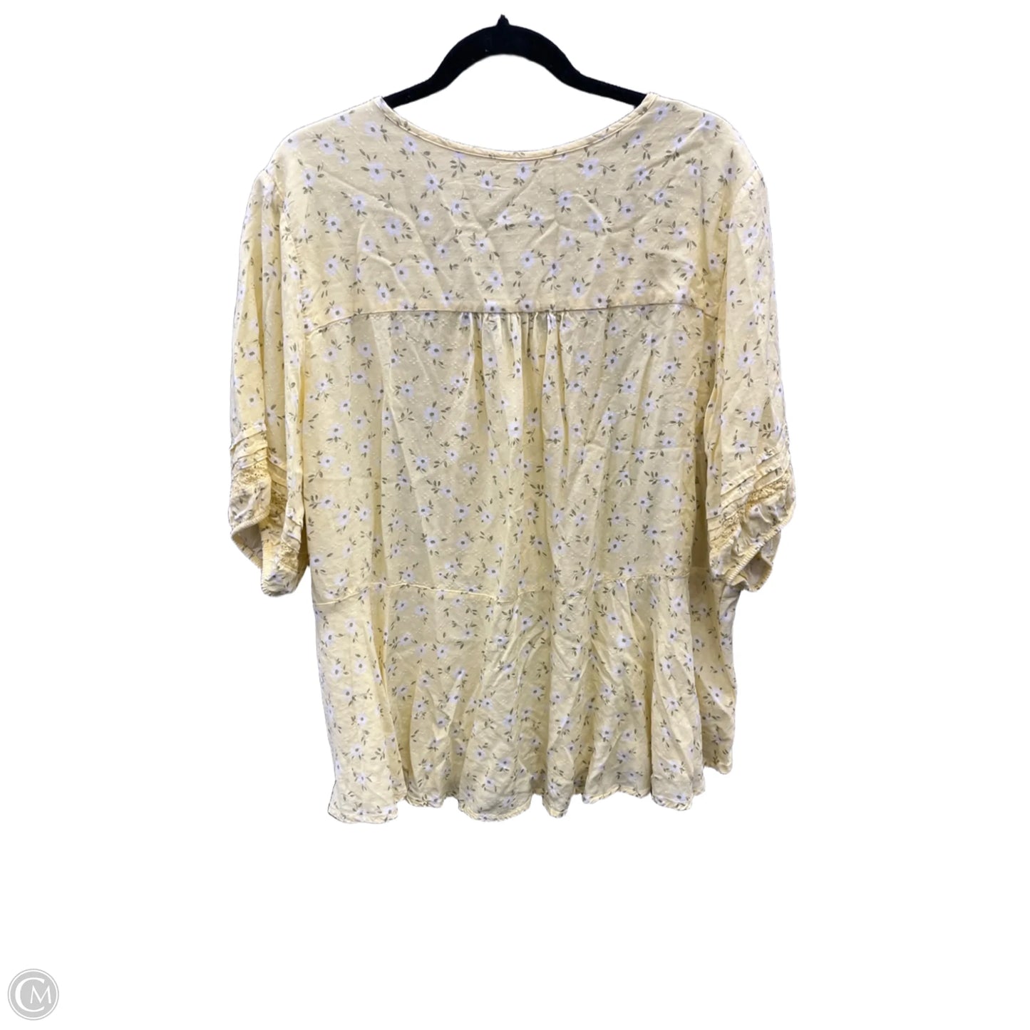 Blouse Short Sleeve By Falls Creek In Yellow, Size: 3x