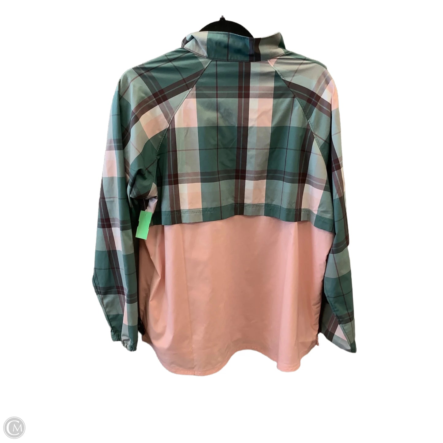 Jacket Windbreaker By L.l. Bean In Green & Pink, Size: L
