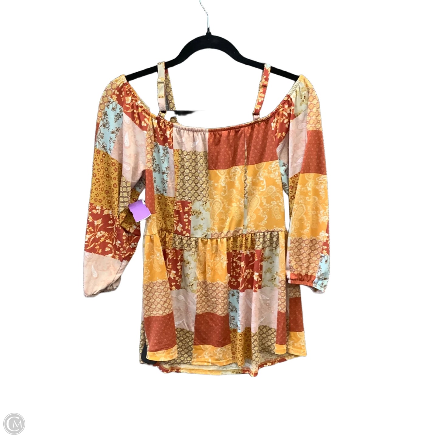 Blouse Long Sleeve By Cato In Orange, Size: S