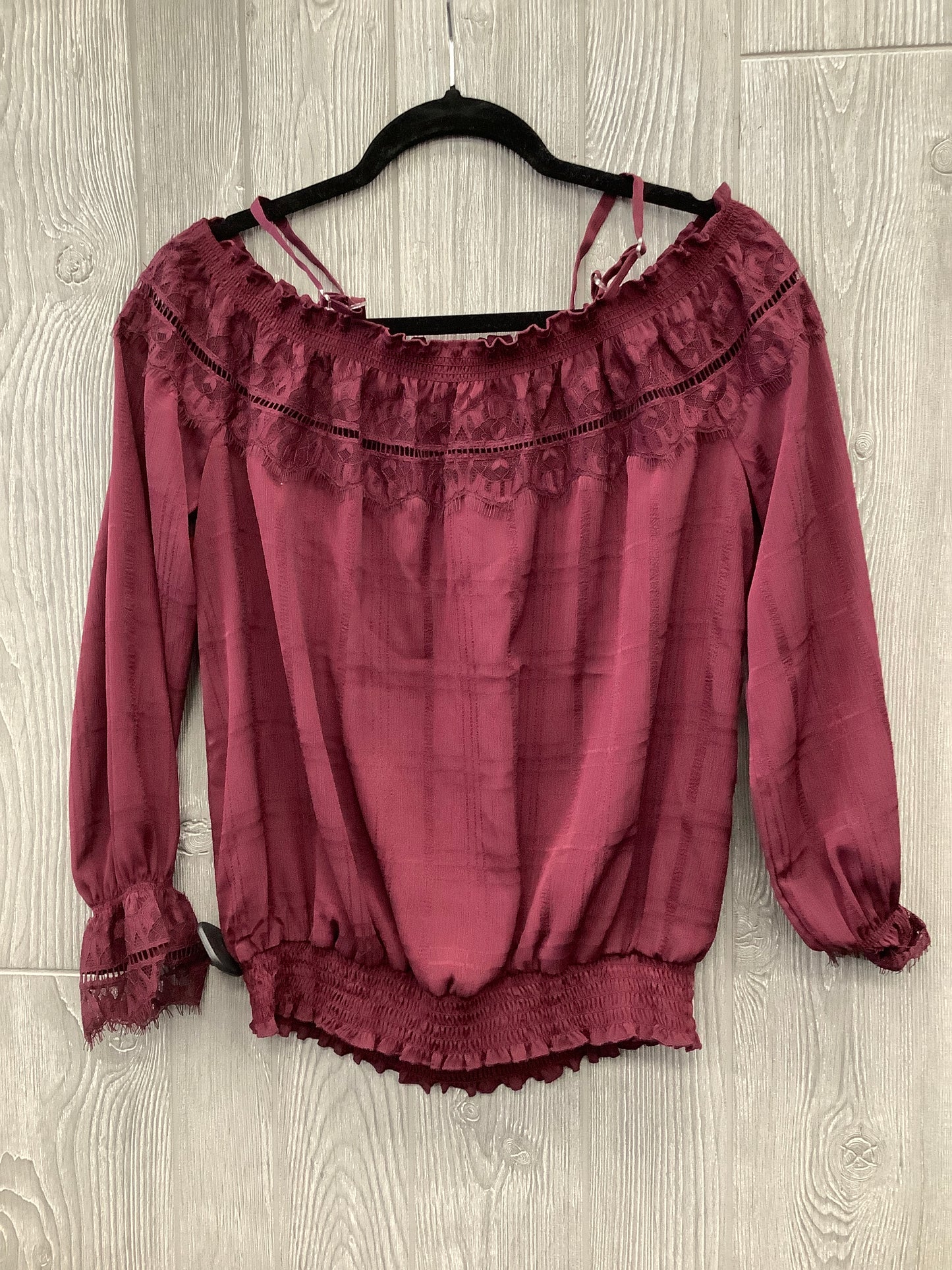 Top Long Sleeve By A Byer In Purple, Size: M