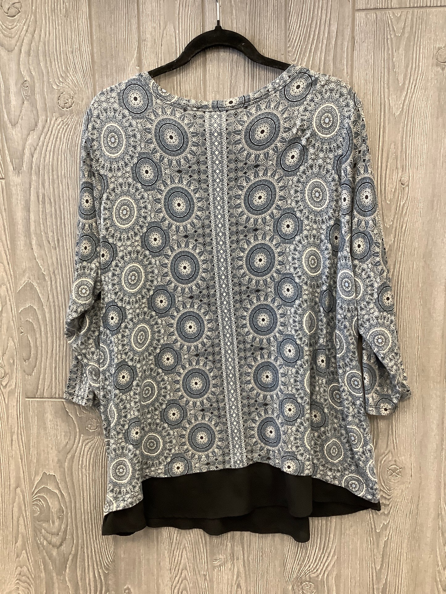 Top 3/4 Sleeve By Rose And Olive In Blue, Size: 2x