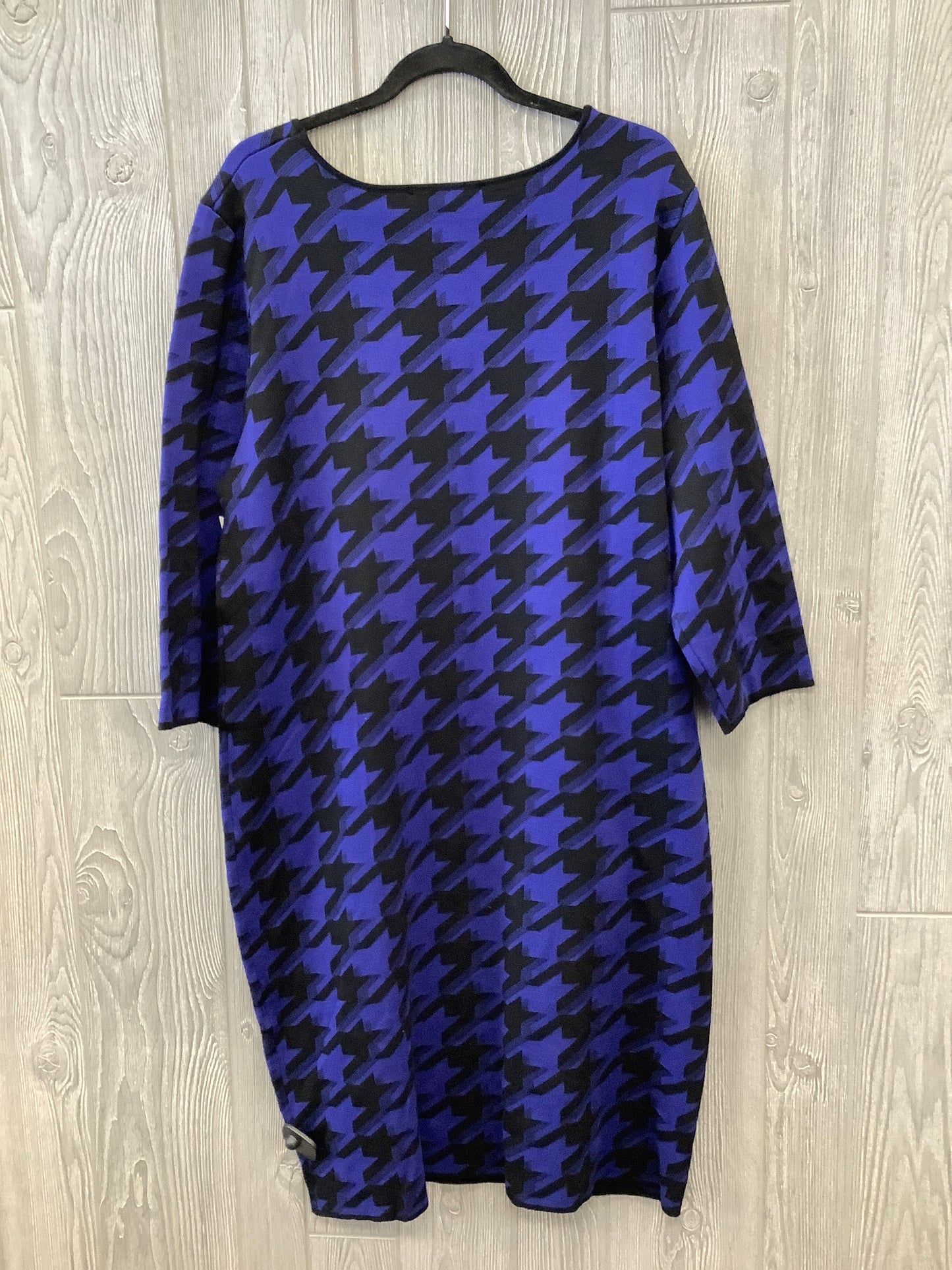 Dress Casual Midi By Chadwicks In Black & Blue, Size: Xl