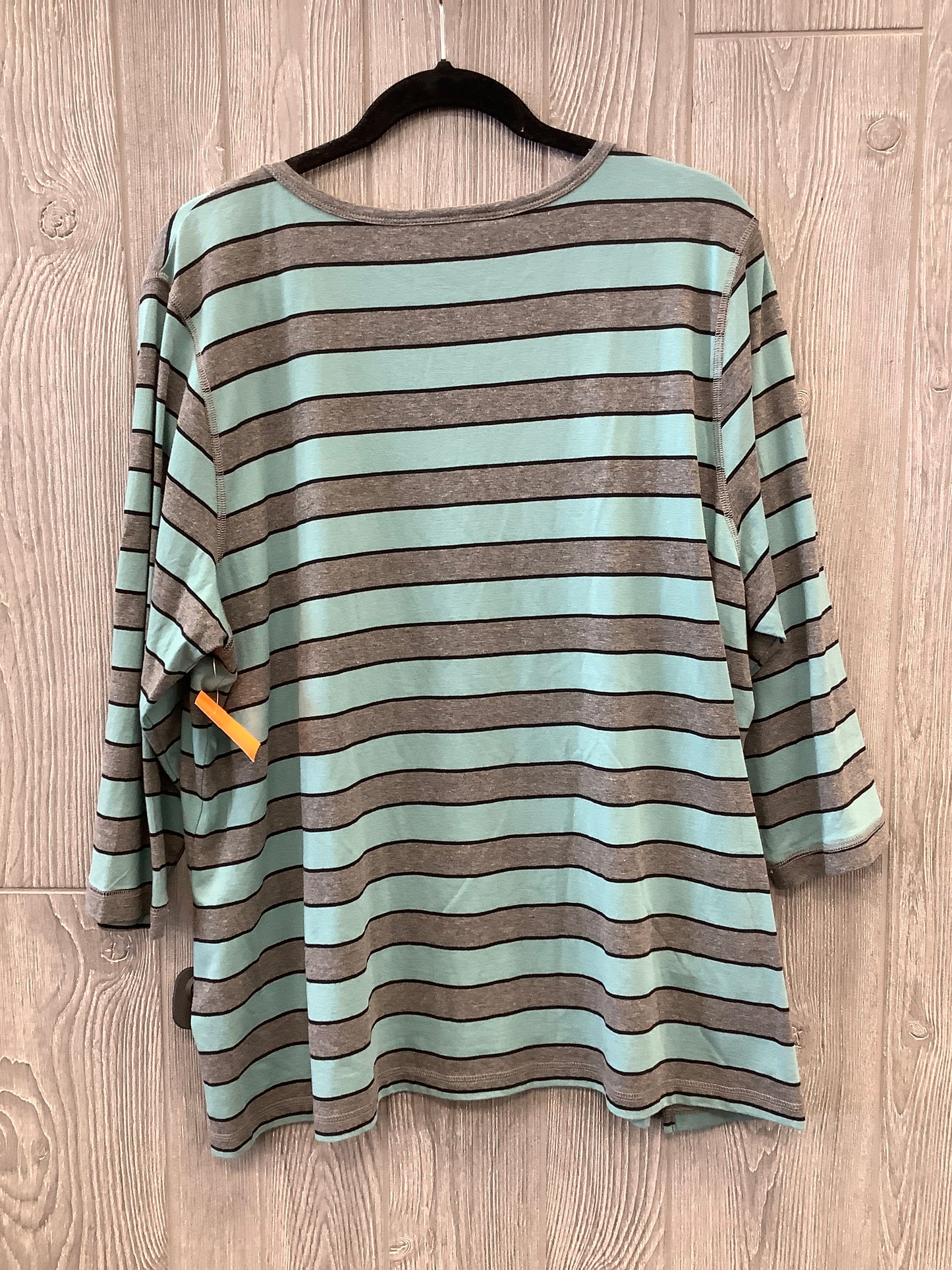 Top 3/4 Sleeve By Cj Banks In Striped Pattern, Size: 1x