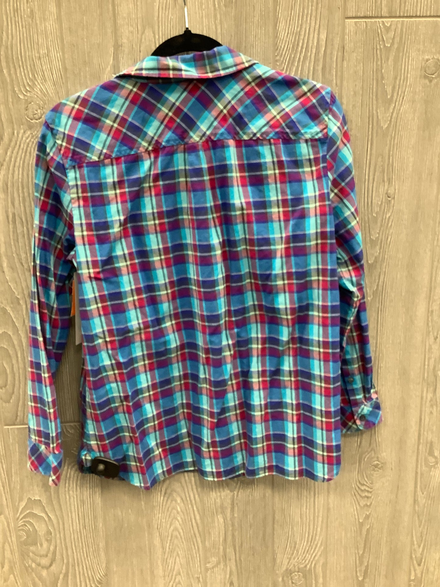 Top Long Sleeve By Talbots In Plaid Pattern, Size: Lp