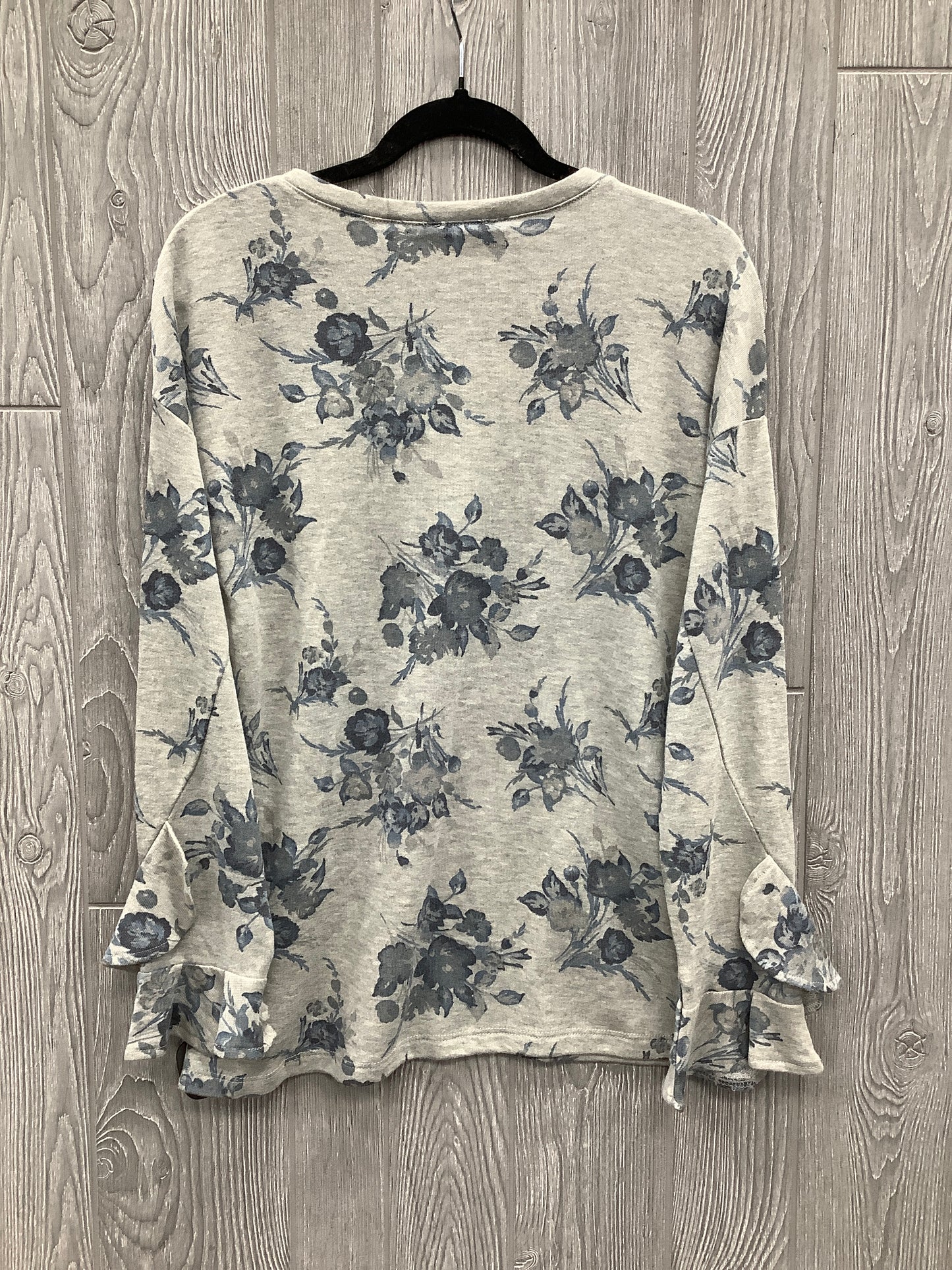 Top Long Sleeve By Clothes Mentor In Blue & Grey, Size: L
