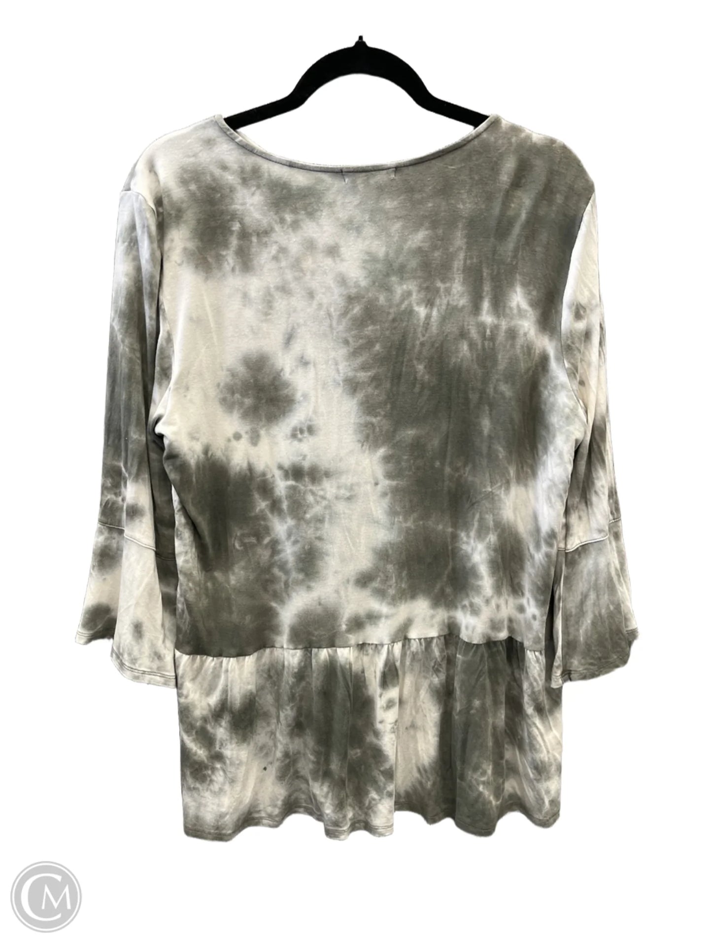 Top Long Sleeve By Ava James In Tie Dye Print, Size: Xl