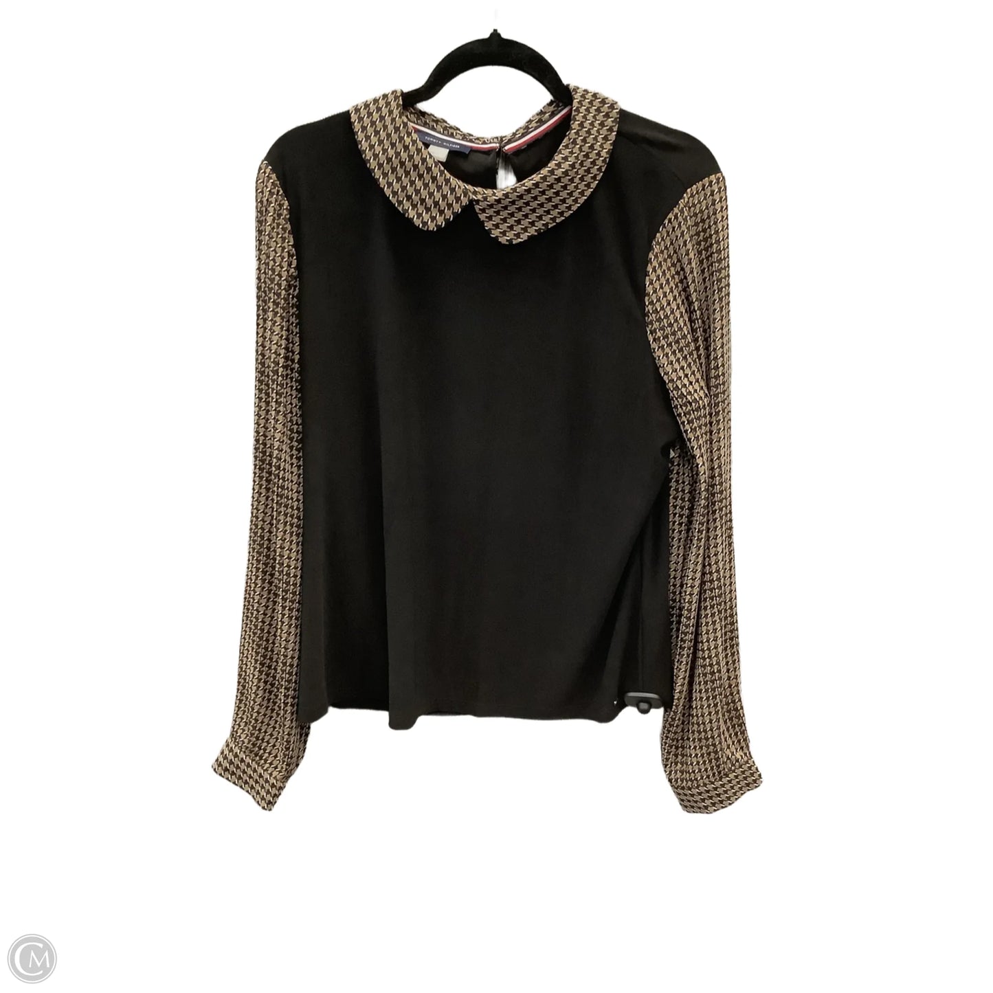 Top Long Sleeve By Tommy Hilfiger In Black & Brown, Size: Xl