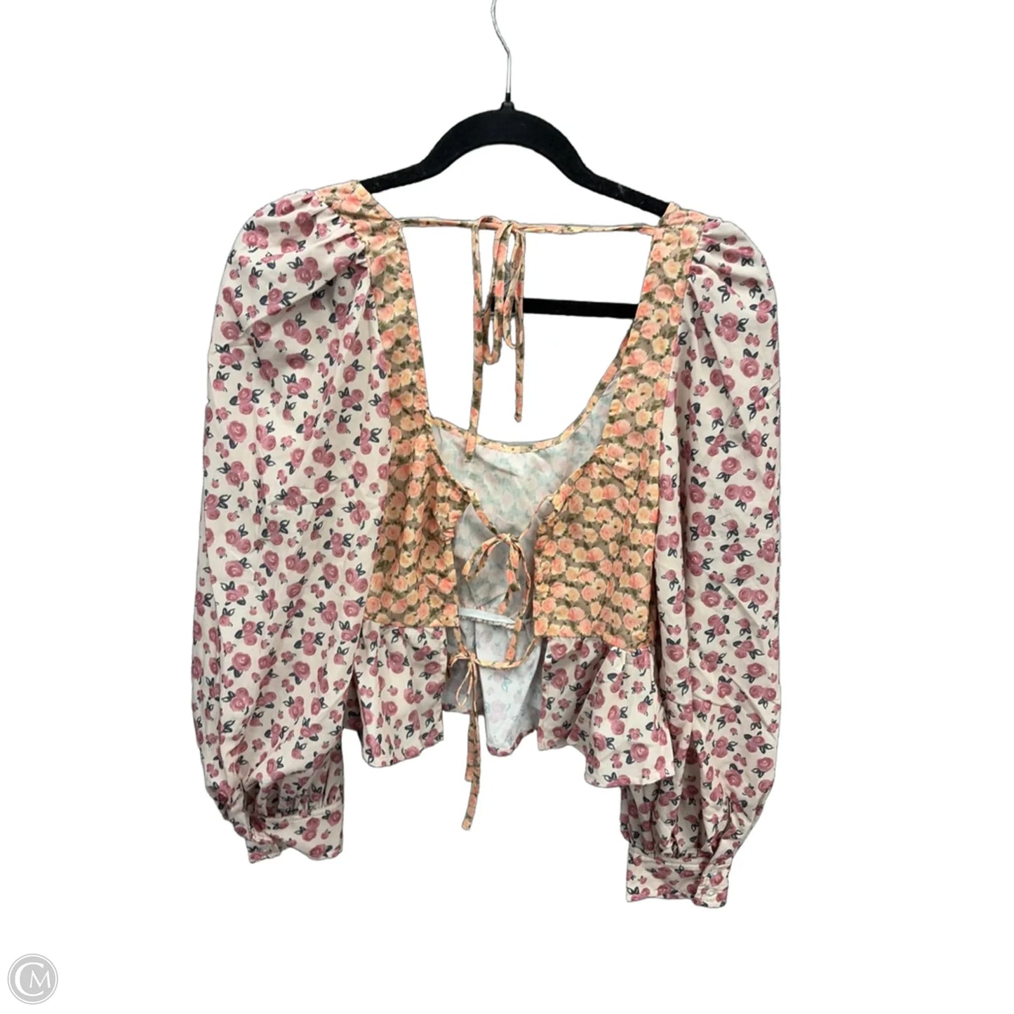 Top Long Sleeve By Shein In Floral Print, Size: L