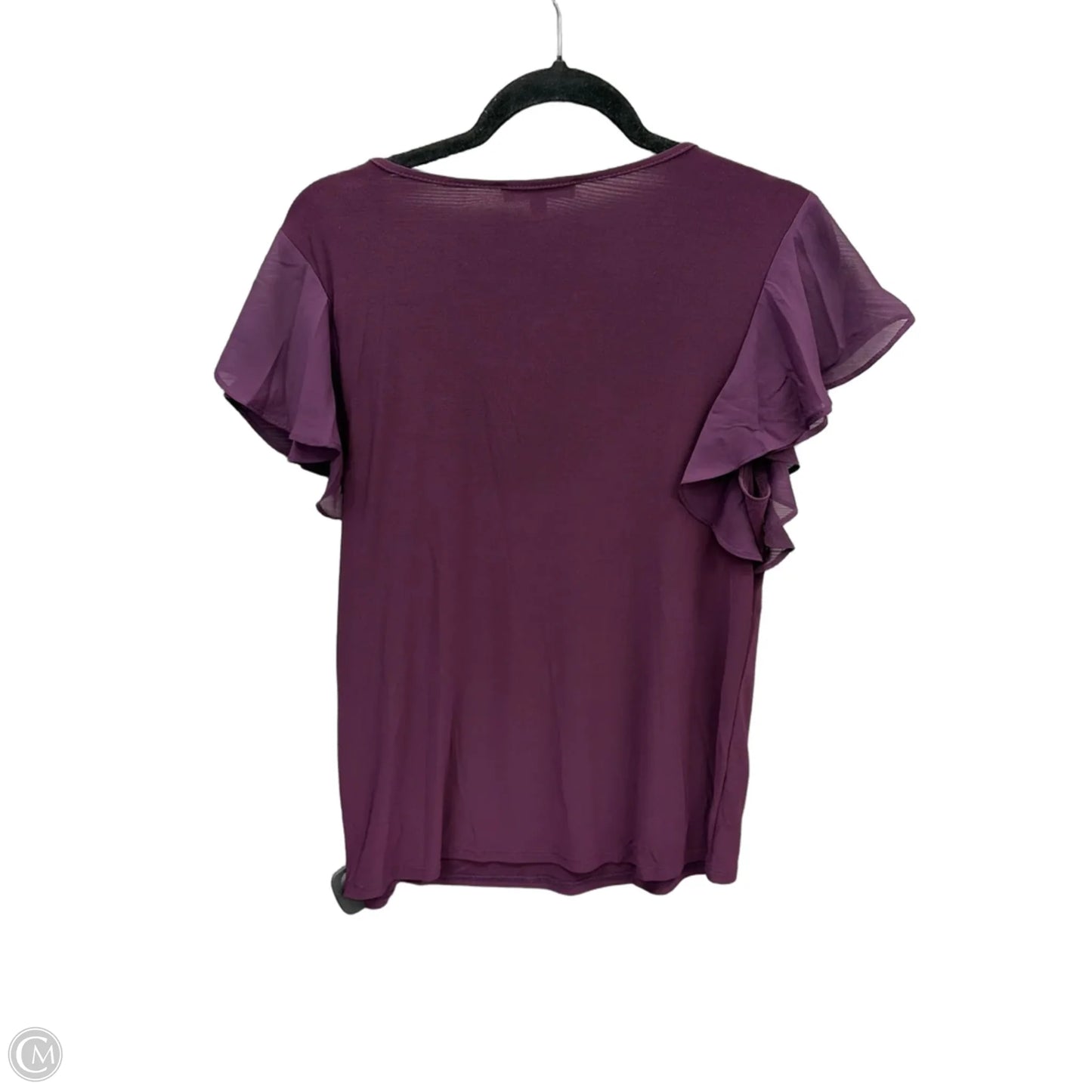 Top Short Sleeve By Perseption Concept In Purple, Size: L