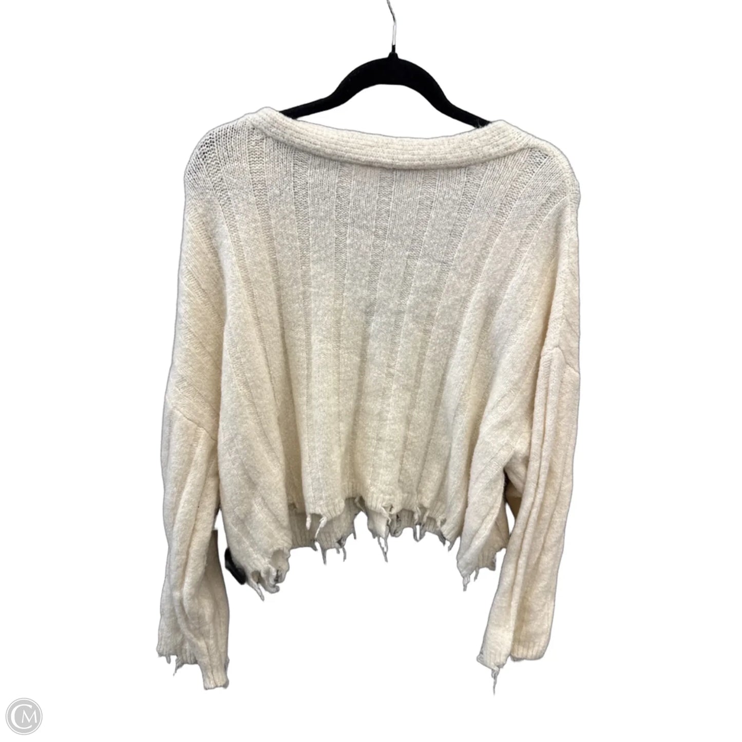 Sweater Cardigan By Double Zero In Cream, Size: L