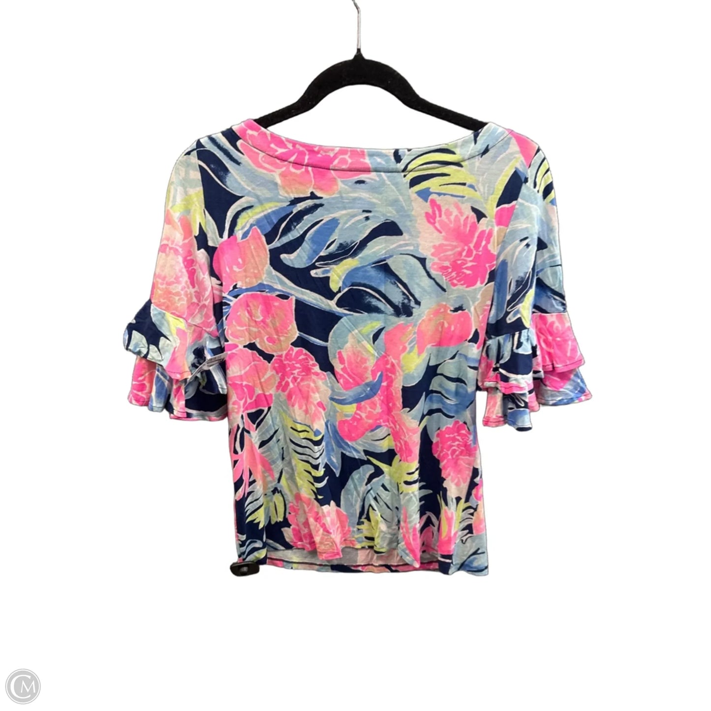 Top Short Sleeve Designer By Lilly Pulitzer In Blue, Size: S