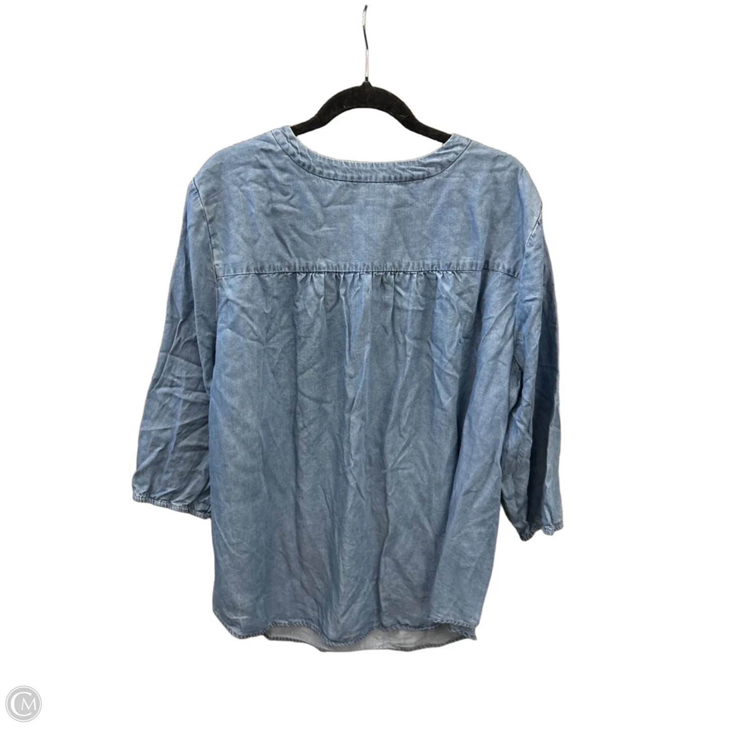 Top Long Sleeve By Jones New York In Blue, Size: 2x