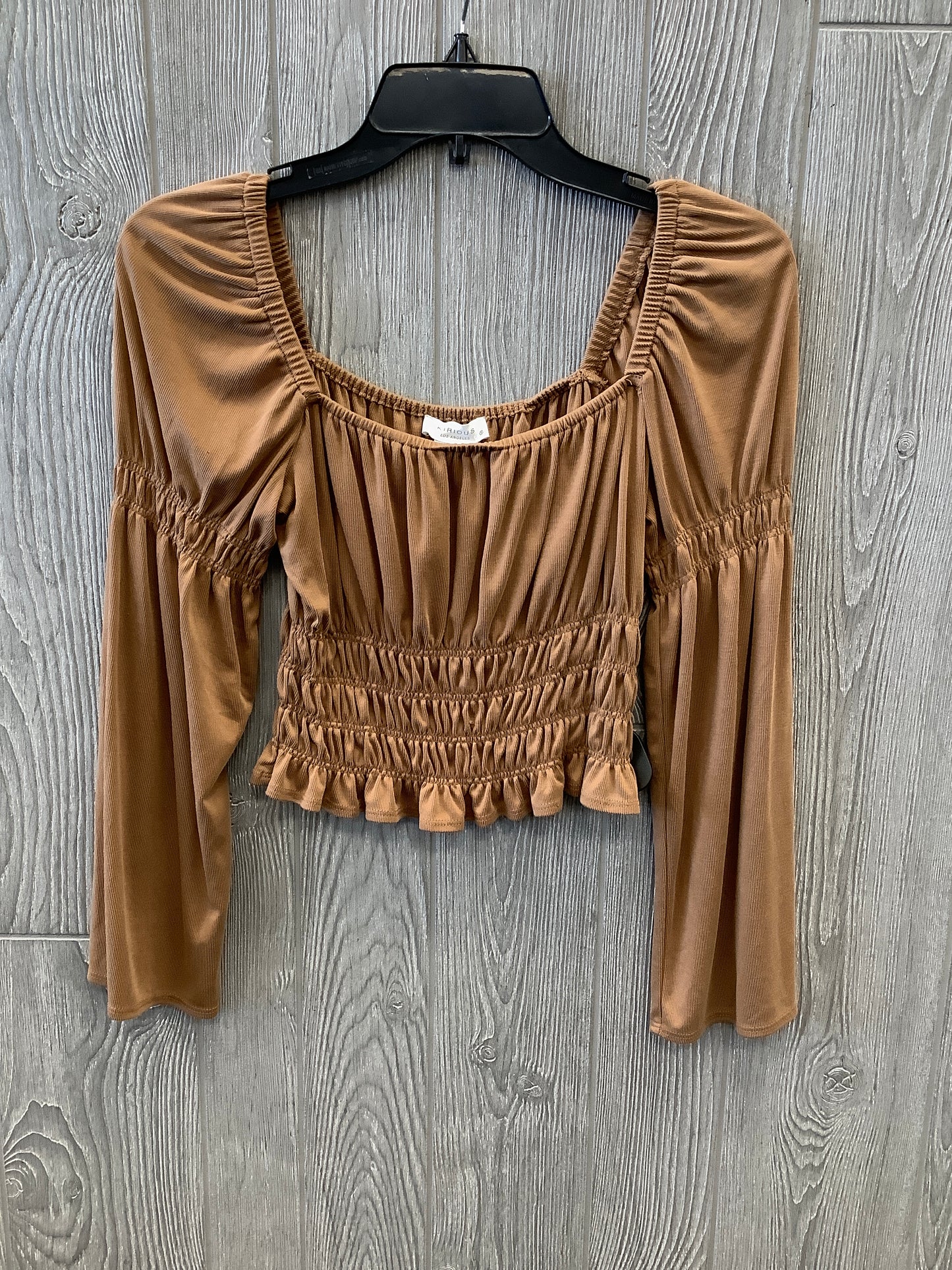 Top Long Sleeve By Clothes Mentor In Brown, Size: S