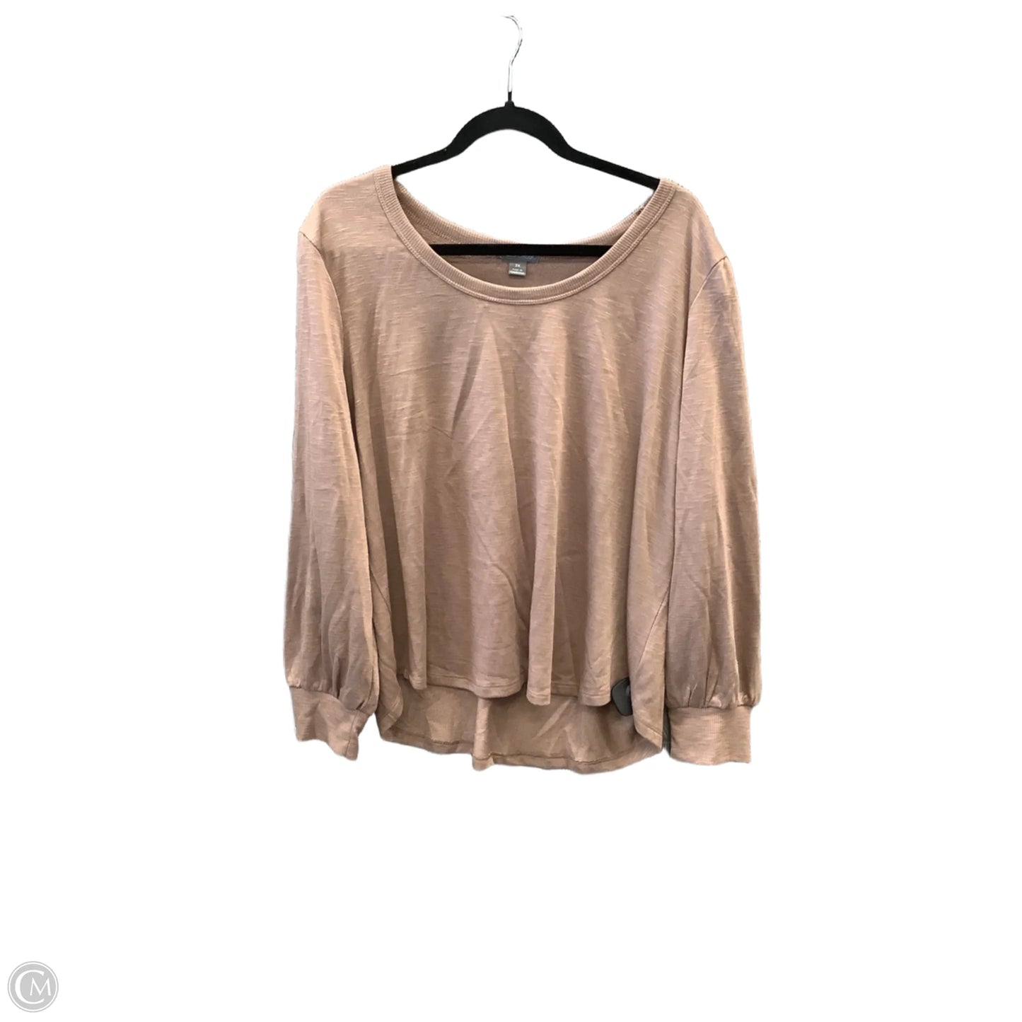 Top Long Sleeve By Falls Creek In Brown, Size: 2x