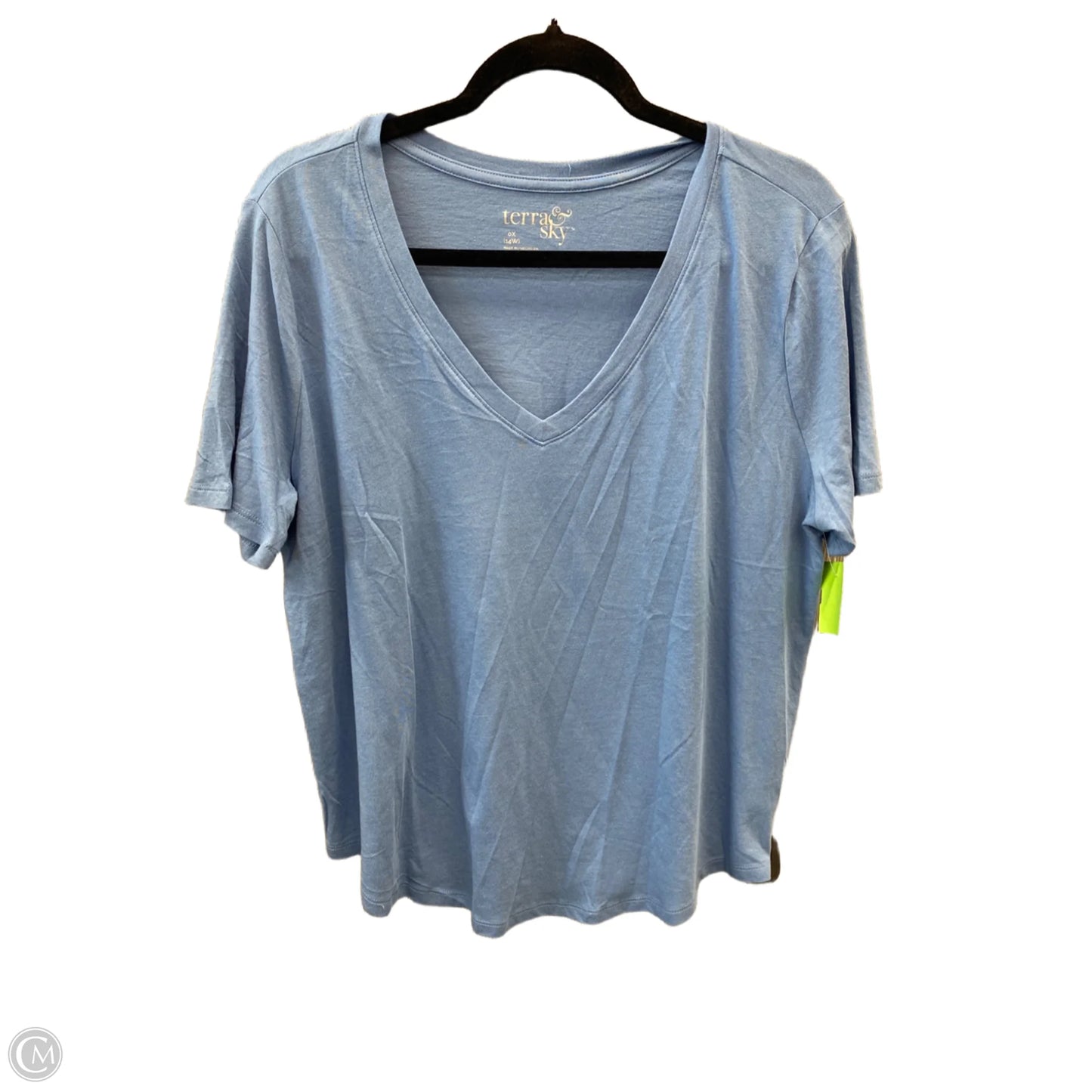 Top Short Sleeve Basic By Terra & Sky In Blue, Size: Xl