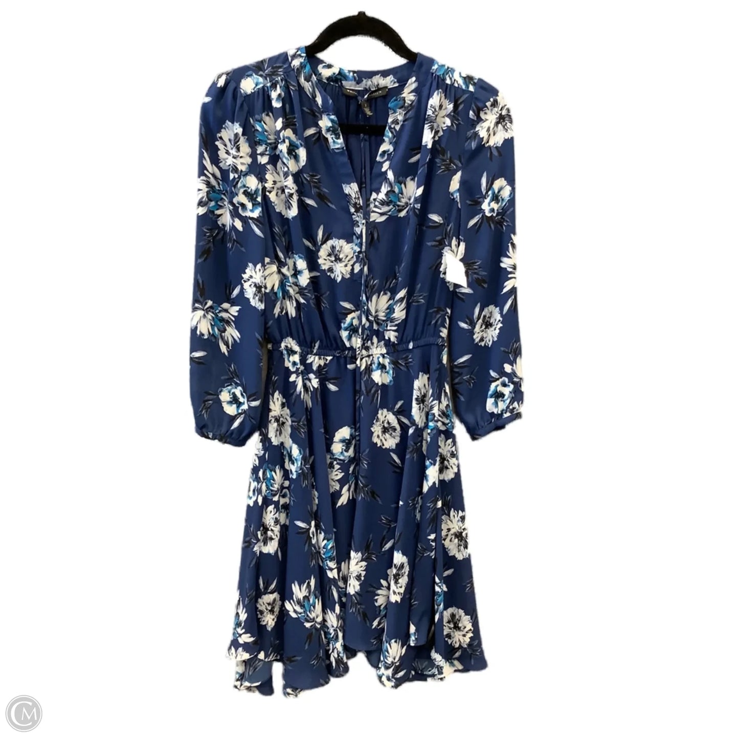 Dress Casual Midi By White House Black Market In Blue, Size: Xs