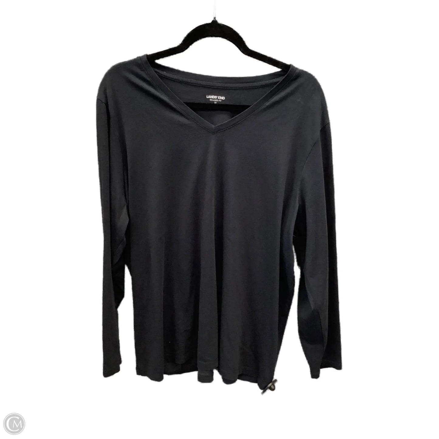 Top Long Sleeve By Lands End In Black, Size: 2x