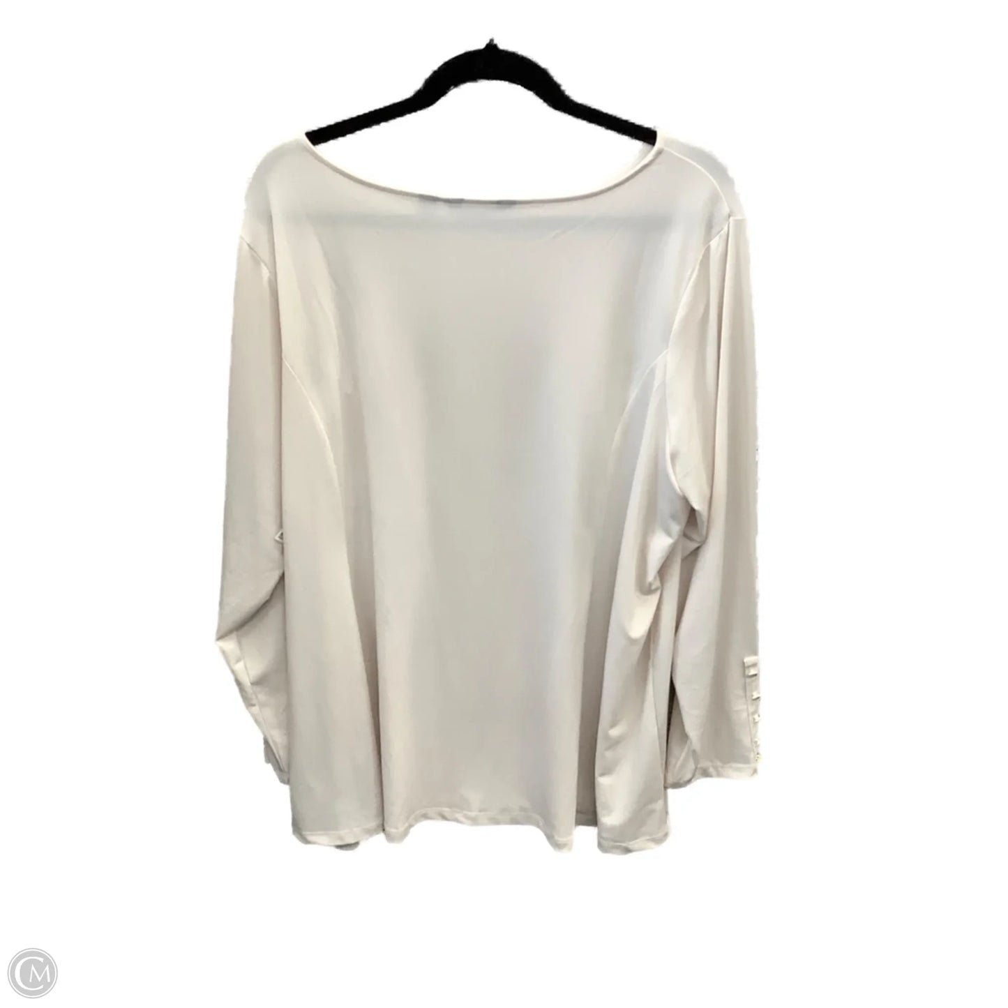 Top Long Sleeve By Susan Graver In White, Size: 2x