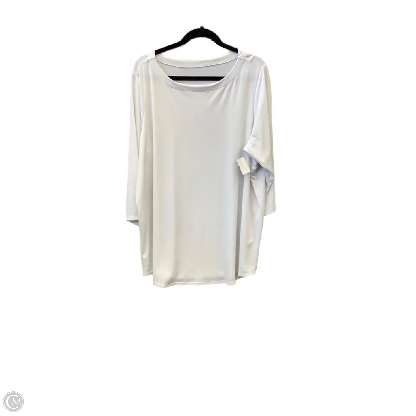 Top Long Sleeve By Susan Graver In White, Size: 2x