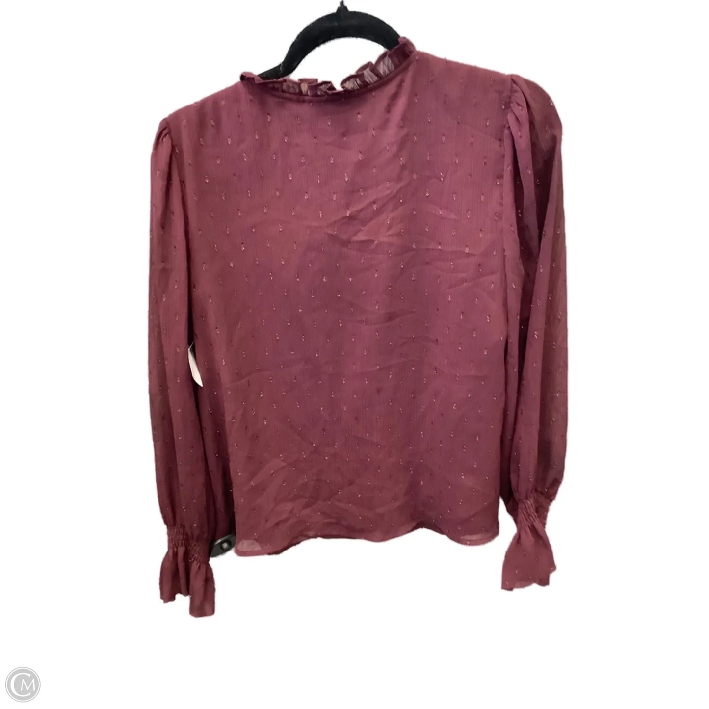 Top Long Sleeve By Inc In Maroon, Size: M