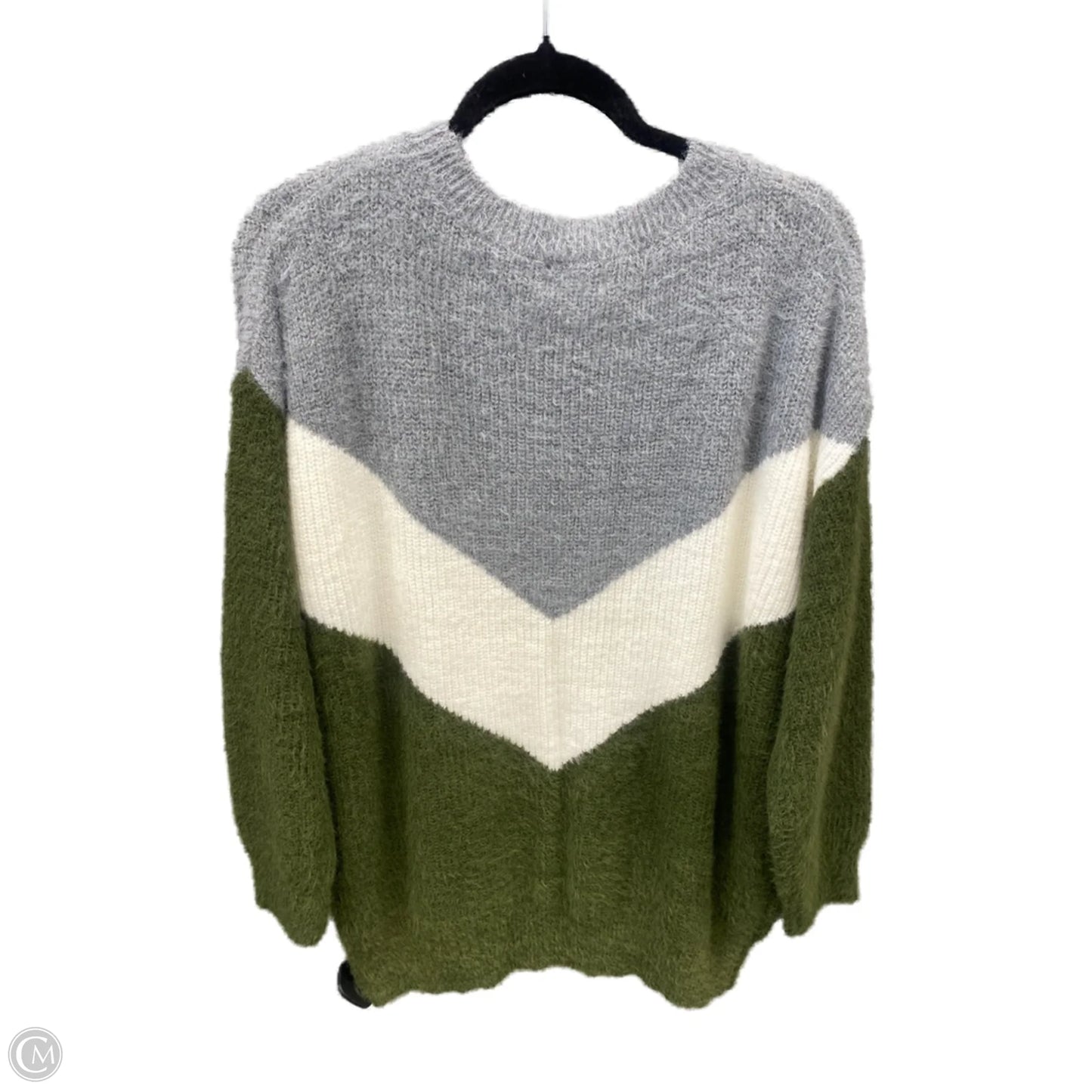 Sweater By Clothes Mentor In Green & Grey, Size: M